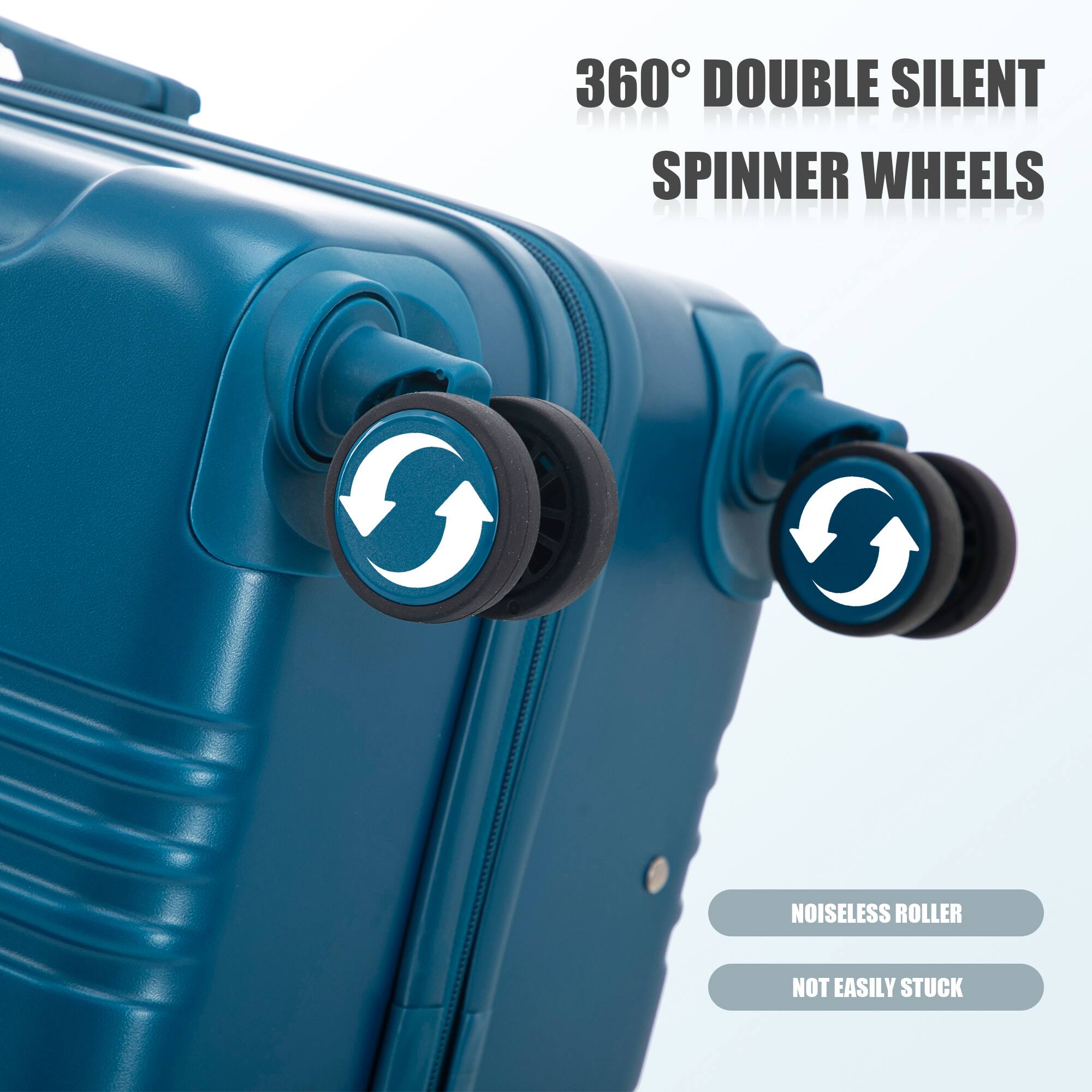 360° DOUBLE SILENT SPINNER WHEELS

NOISELESS ROLLER

NOT EASILY STUCK