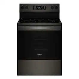 Whirlpool - 5.3 Cu. Ft. Freestanding Electric Convection Range with No Preheat Air Fry and Air Baking - Black Stainless Steel