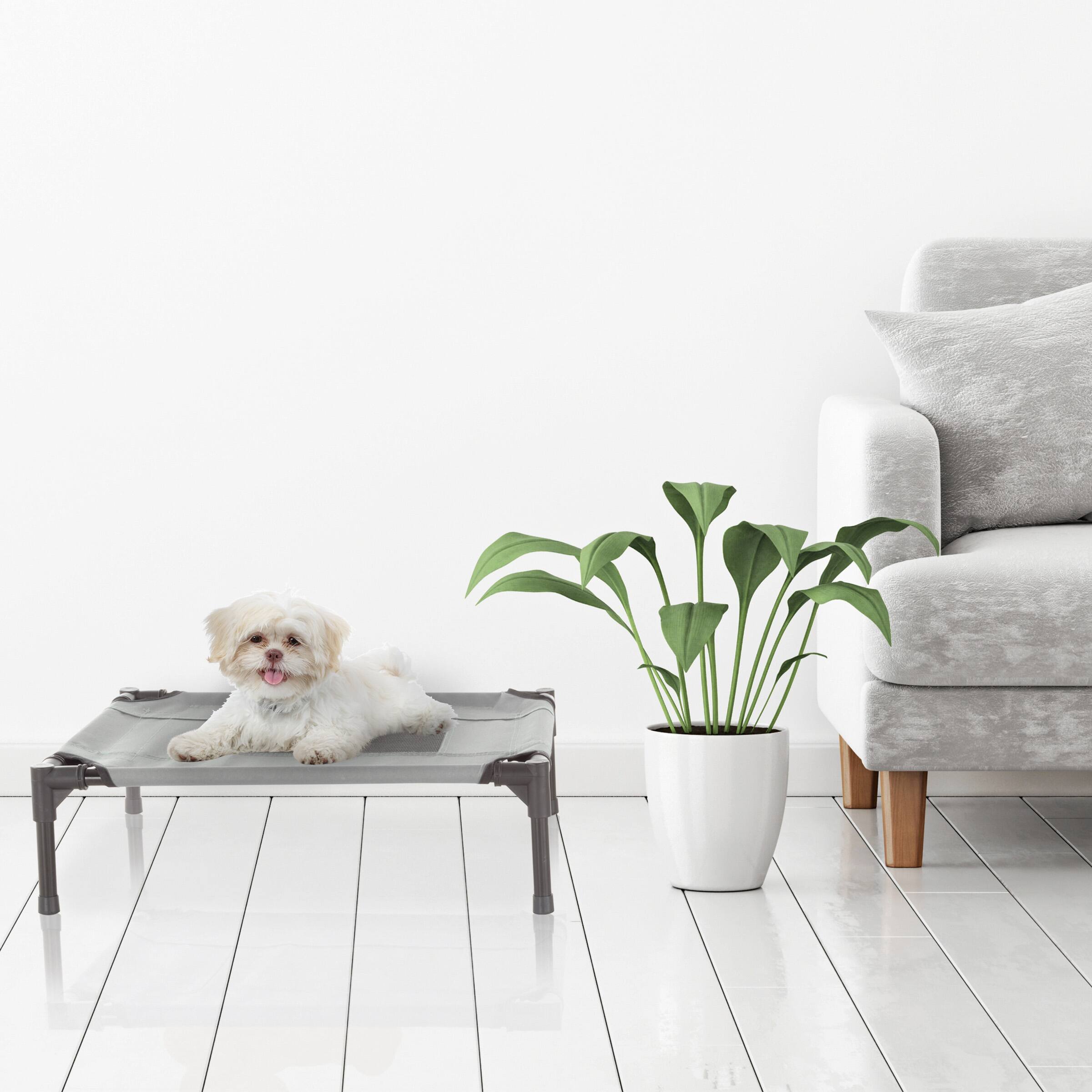 Alt View 3. PetMaker - Elevated Dog Bed 24.5x18.5-Inch Pet Bed with Non-Slip Feet Indoor/Outdoor Dog Cot or Puppy Mattress for Pets up to 25lbs - Gray.