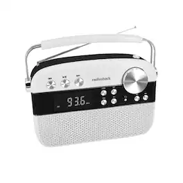 RadioShack - AM/FM 2-Band Vintage Radio with Bluetooth Function and USB/TF Ports - White