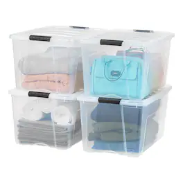 IRIS USA - IRIS 72qt Plastic Storage Bins with Lids and Secure Latching Buckles