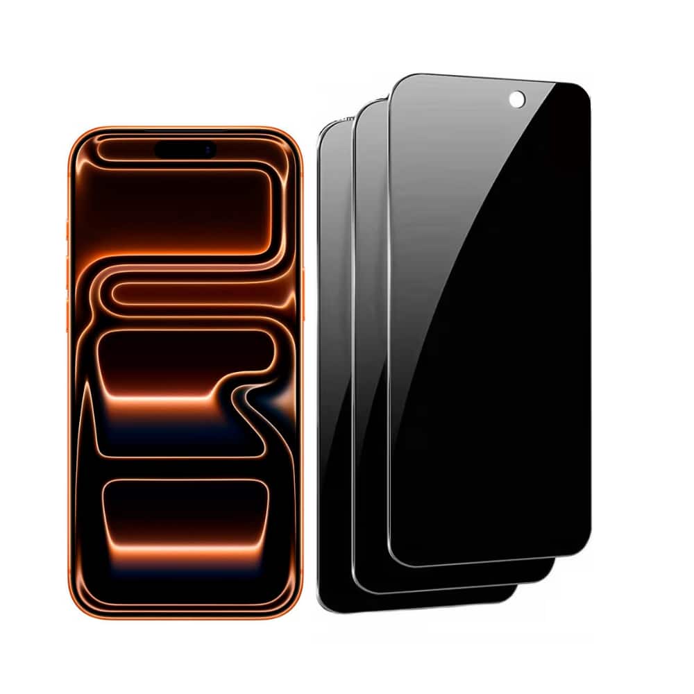 3pack Qixxronics Privacy Screen Protector for iPhone 17 Pro Max Anti-Spy Tempered Glass - Black