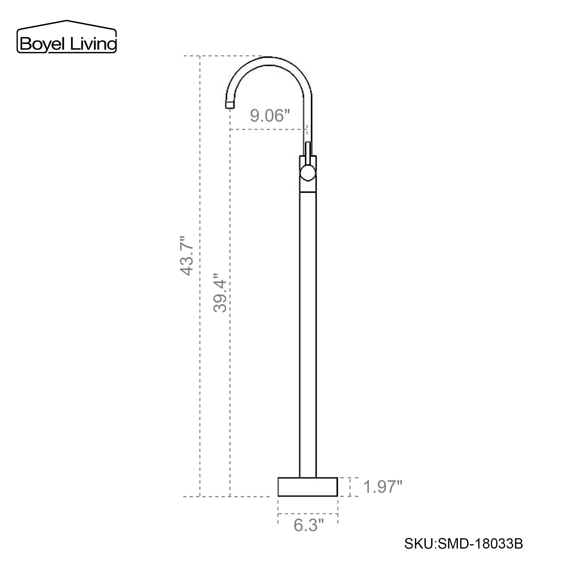 Boyel Living, 9.06", 7", 43.7", 39.4", 1.97", 6.3", SKU:SMD-18033B