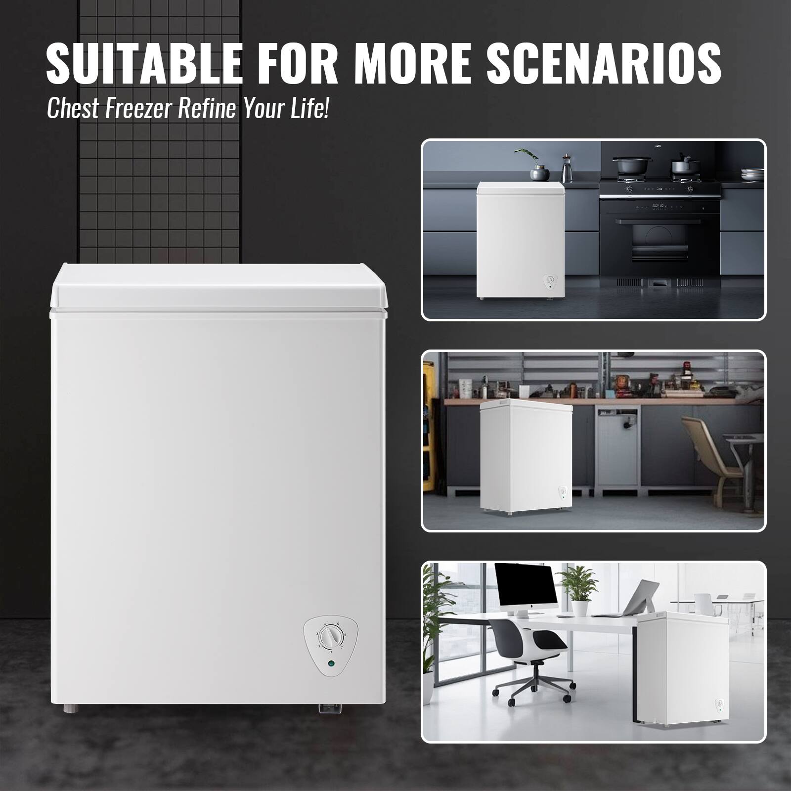 SUITABLE FOR MORE SCENARIOS  
Chest Freezer Refine Your Life!