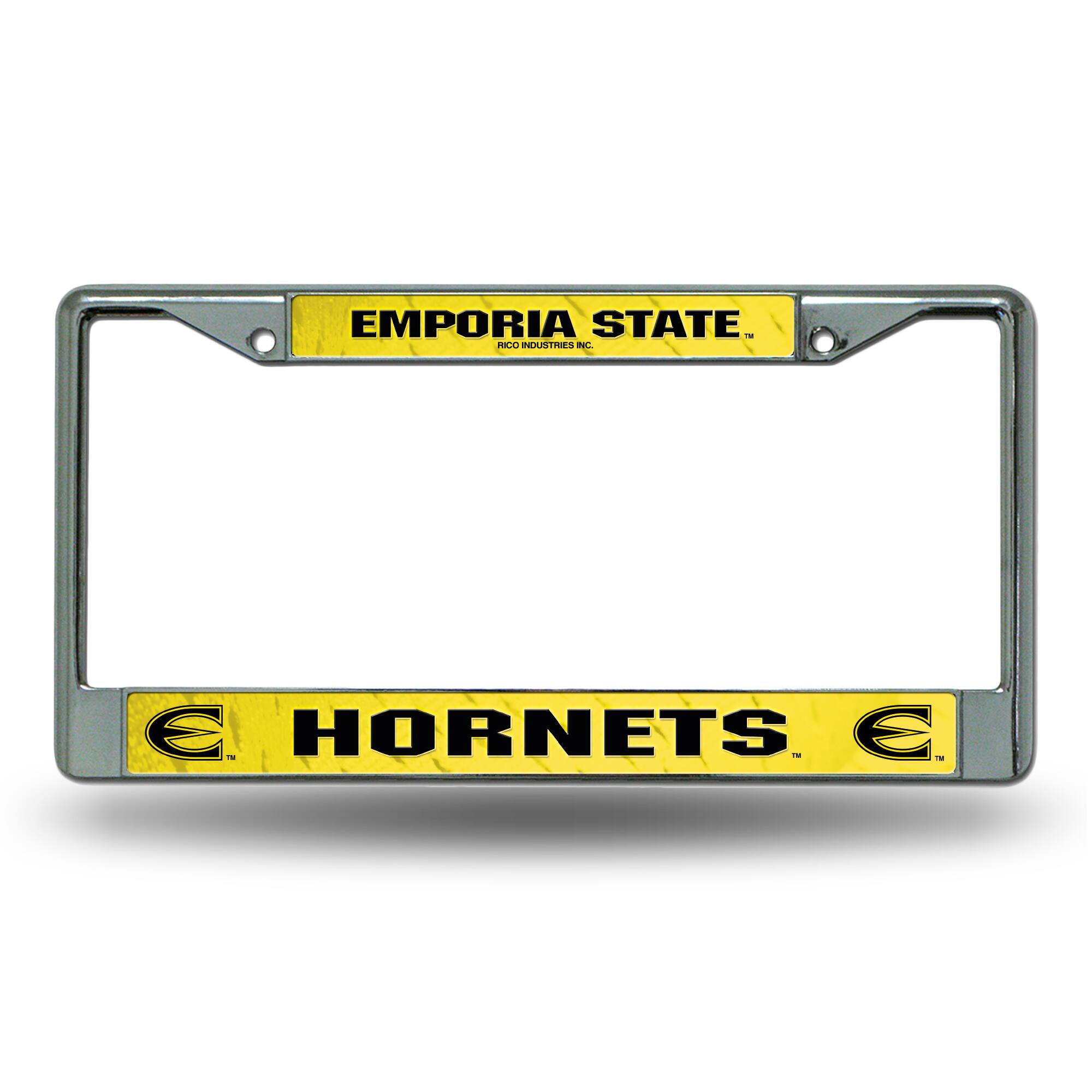 Emporia State Hornets Chrome Metal License Plate Frame