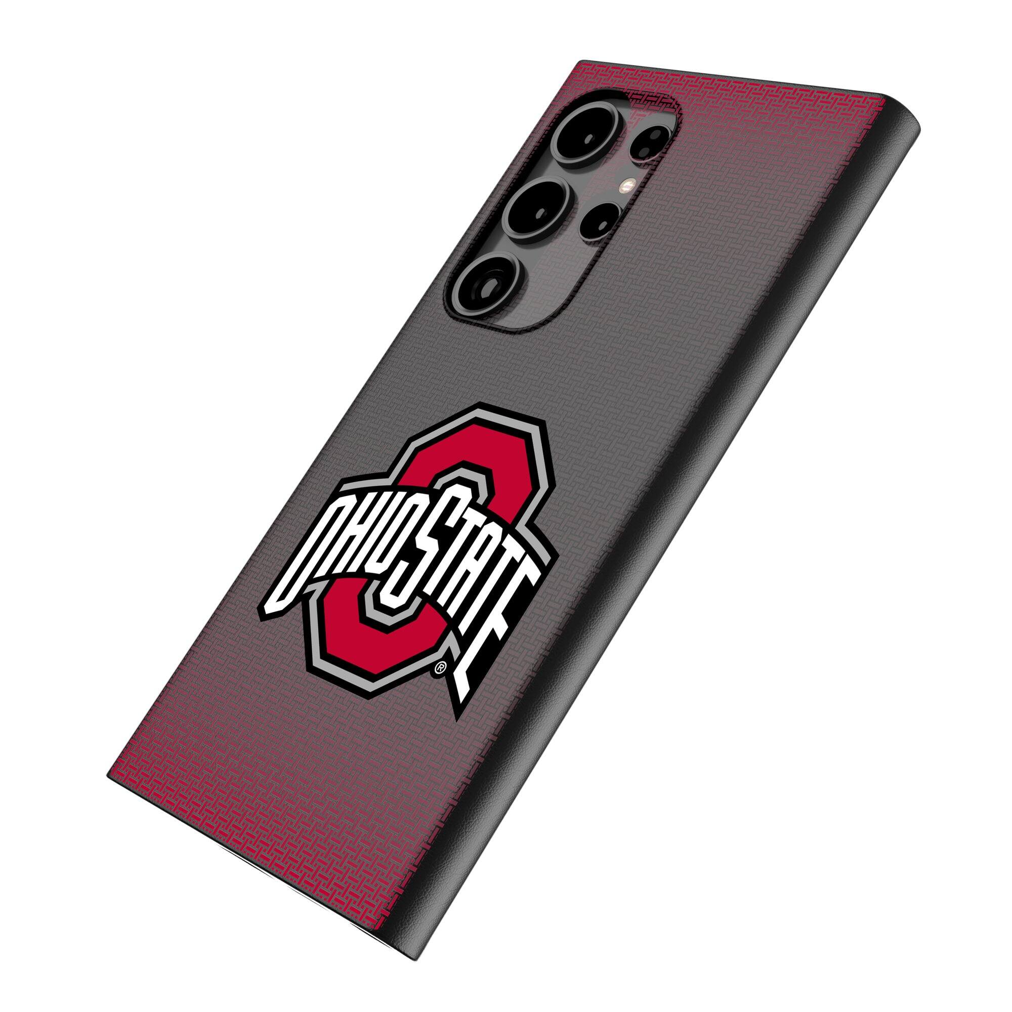 Alt View 1. Keyscaper - Ohio State Buckeyes Linen Galaxy Magnetic Bump Case - S24 - Black.