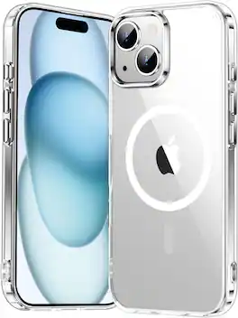 Entronix - Magnetic Case for iPhone 15 Plus - Durable Hard Back - Clear