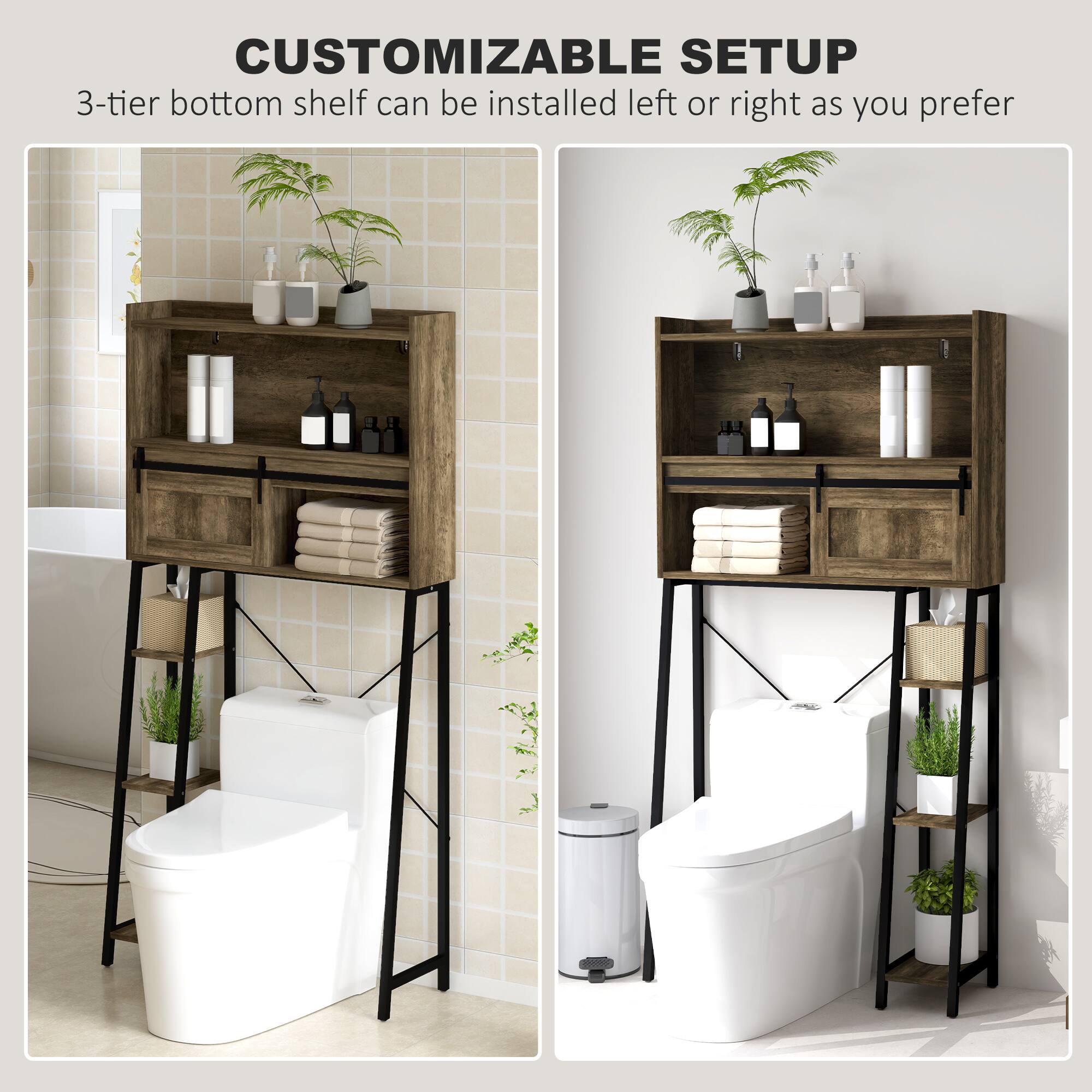 CUSTOMIZABLE SETUP

3-tier bottom shelf can be installed left or right as you prefer