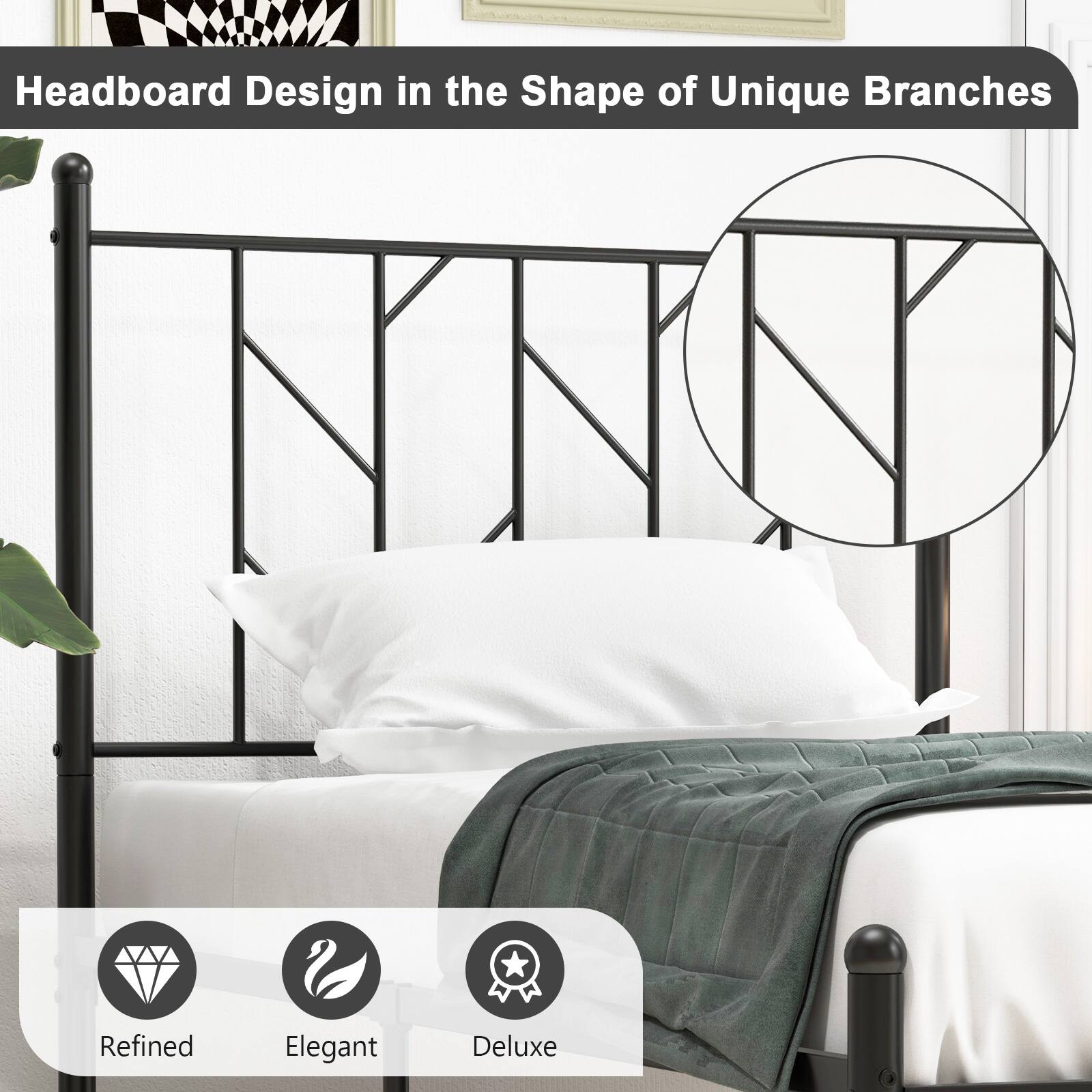 Headboard Design in the Shape of Unique Branches
Refined
Elegant
Deluxe