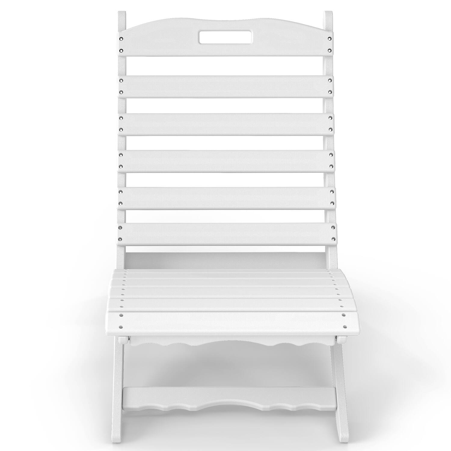 Left. FODINGHILL - Folding Xavier Wave Chairs , Portable HDPE Adirondack Chairs, All-Weather Outdoor Chairs - White.