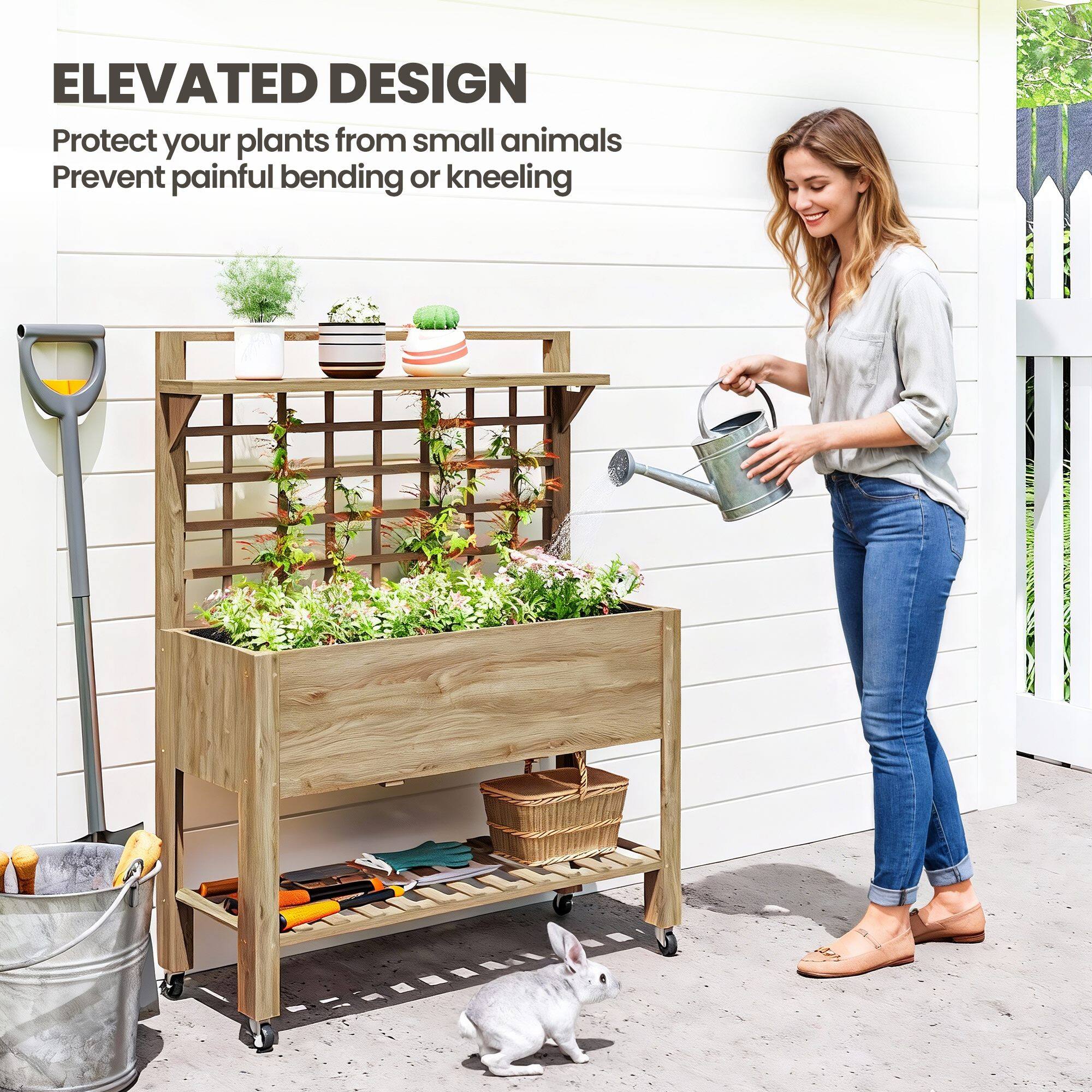 ELEVATED DESIGN  
Protect your plants from small animals  
Prevent painful bending or kneeling