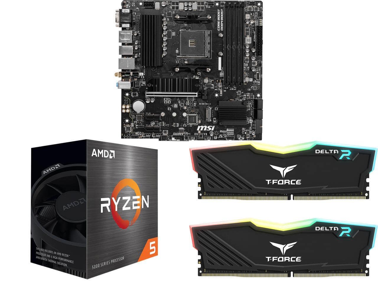 CPU Ryzen5 5500 + MSI B550M PRO + DDR4 16GB Newegg MSI B550M PRO VDH WIFI + AMD Ryzen 5 5500 + Team Group 16GB