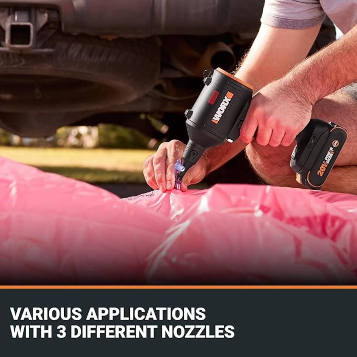 I WORX 20VAP 201 VARIOUS APPLICATIONS WITH 3 DIFFERENT NOZZLES