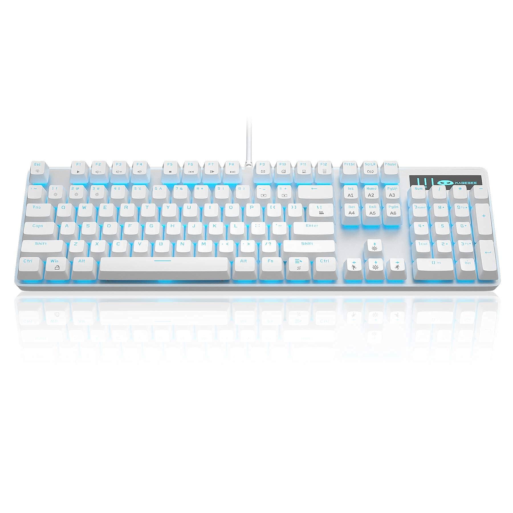 Sure, here is the corrected and grouped text from the image:

**Top Row:**
- Esc
- F1 F2 F3 F4 F5 F6 F7 F8 F9 F10 F11 F12
- Print Screen Scroll Lock Pause

**Number Row:**
- 1 2 3 4 5 6 7 8 9 0 - = Backspace

**QWERTY Row:**
- Q W E R T Y U I O P [ ] \

**A Row:**
- A S D F G H J K L ; ' Enter

**Z Row:**
- Z X C V B N M , . / Shift

**Function Row:**
- Ctrl Win Alt Spacebar Alt

**Numeric Keypad:**
- Insert Home Page Up Delete End Page Down
- Num Lock / * - + Enter
- 7 8 9 4 5 6 1 2 3 0 . Num Lock

**Additional Keys:**
- Fn Ctrl
- 0 1 2 3 4 5 6 7 8 9
- + - * / =