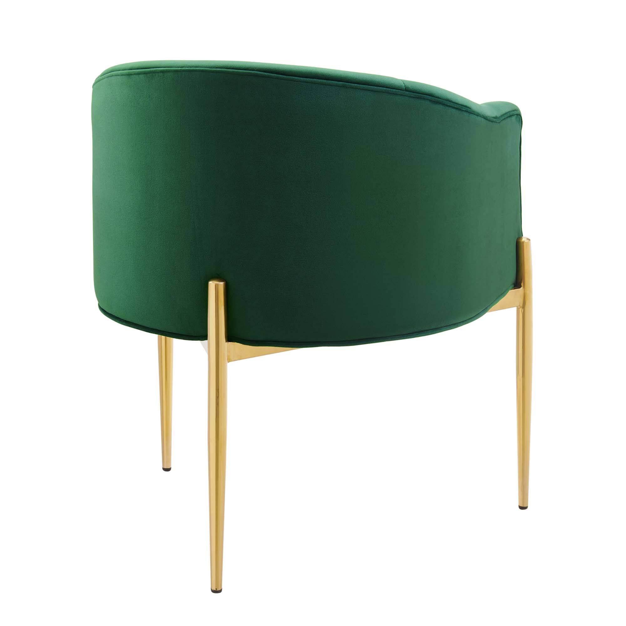 Alt View 2. Modway - Savour Tufted Performance Velvet Accent Chair by Modway - Emerald.