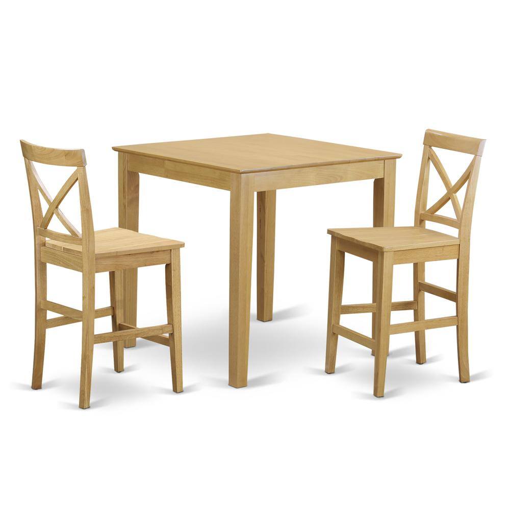 Left. East West Furniture - 3 PC Counter height Table-pub Table and 2 counter height Chairs - Oak.