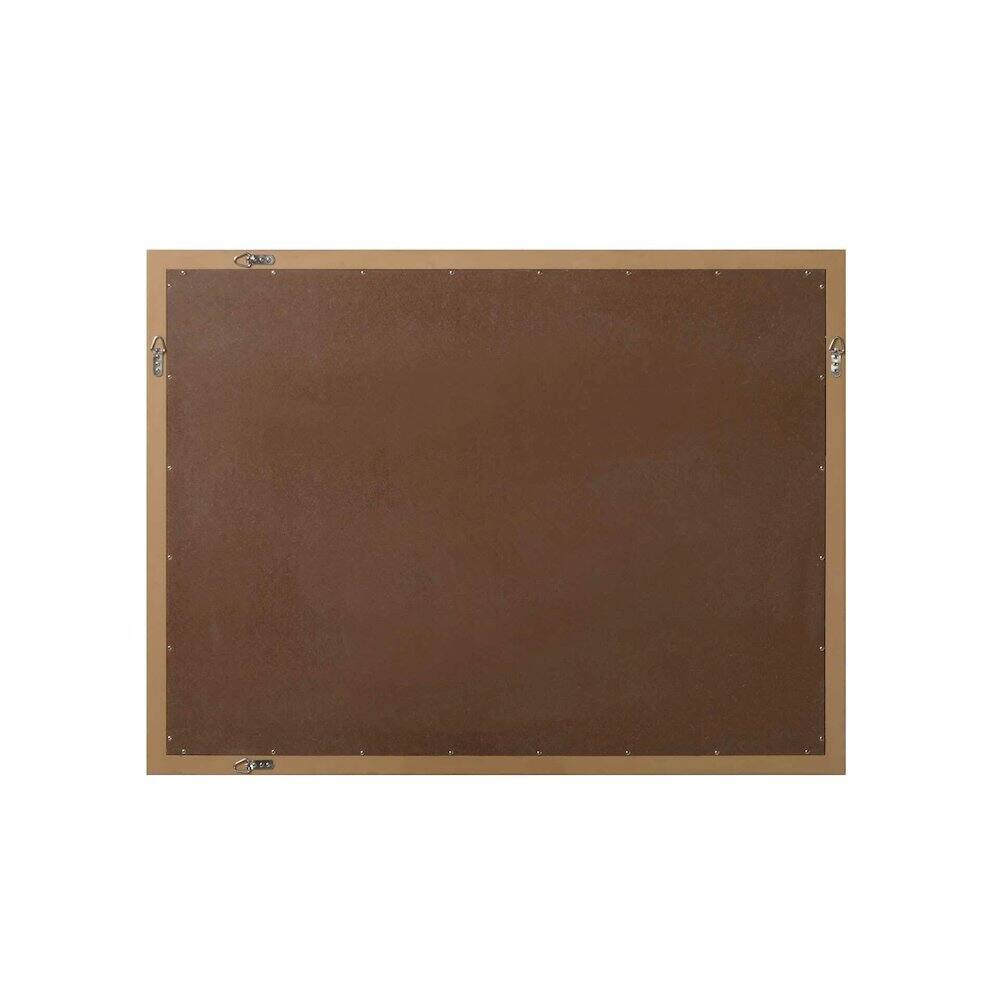 Angle. Elegant Kitchen and Bath - Noah Wooden Rectangle Mirror 48 x 36 in Honey Teak - Honey Teak.