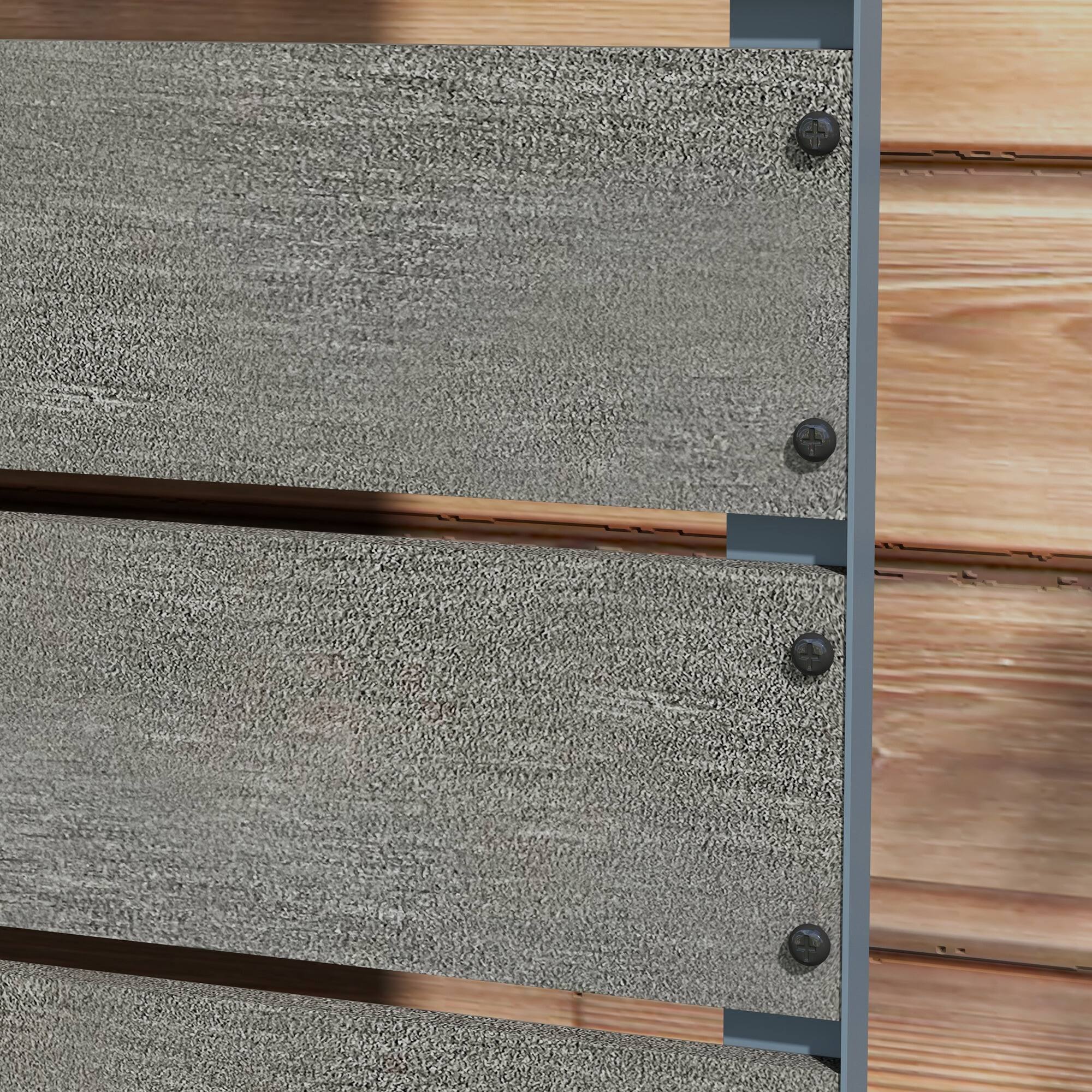 Alt View 7. Outsunny - Planter for Climbing Plants, Raised Garden Bed with Trellis, Planter Box for Outdoor - Gray.