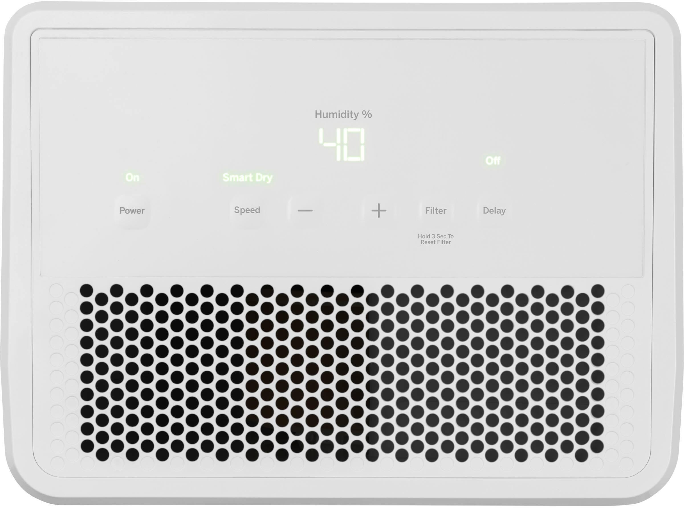 On Smart Dry Humidity % 40 Off Power Speed + Filter Delay Hold 3 Sec To Reset Filter