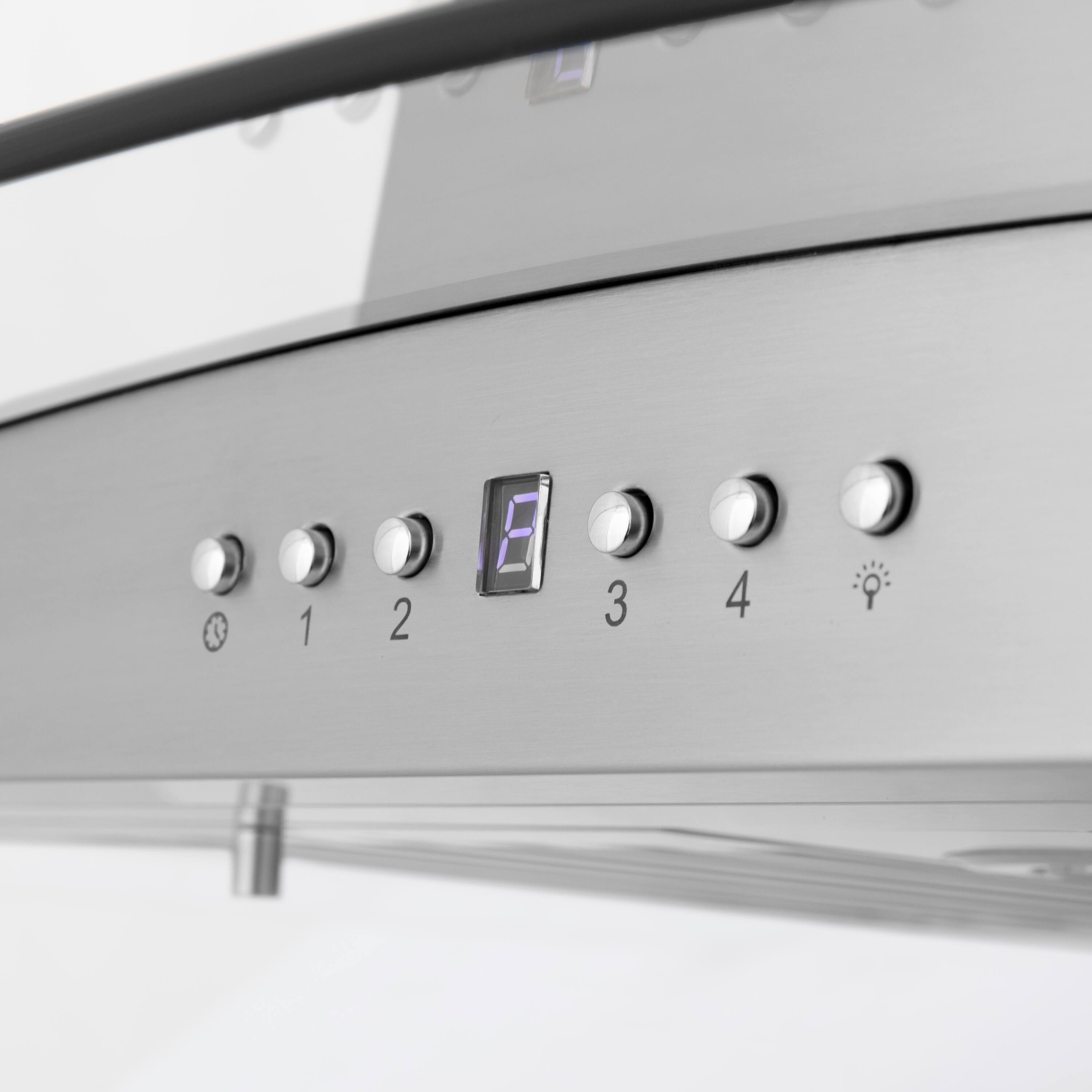 Alt View 2. ZLINE - 36 in. ZLINE CrownSound™Ducted Vent Island Mount Range Hood in Stainless Steel with Built-in Bluetooth Speakers - Stainless Steel.