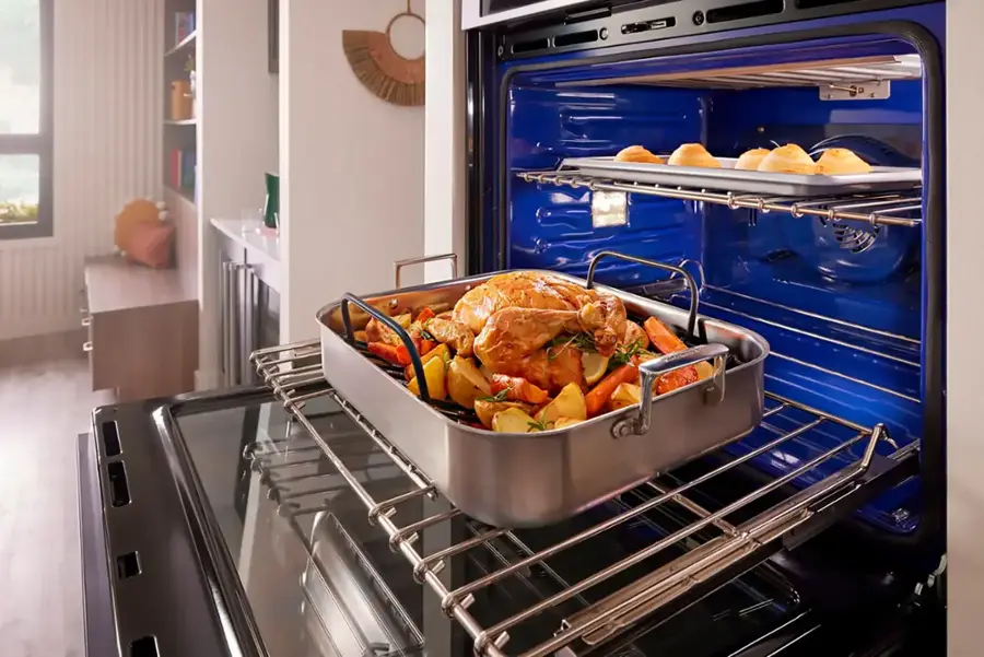 Alt View 17. KitchenAid - 30" Built-In Electric Convection Double Wall Oven with Air Fry Mode - Stainless Steel.