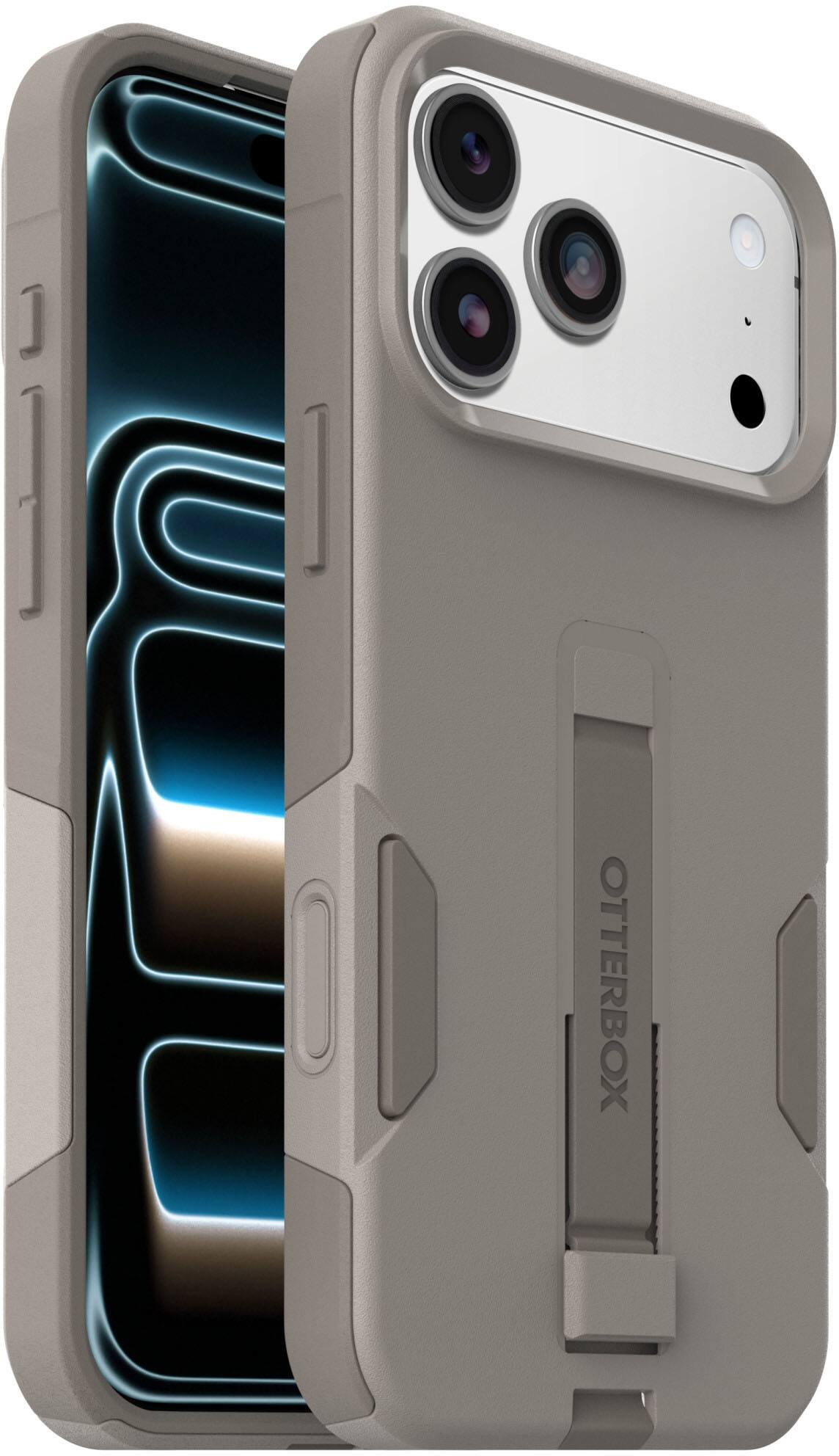 Back. OtterBox - Commuter Series Grip Hard Shell for Apple iPhone 18 Pro Max and Apple iPhone 17 Pro Max - Grey Comfort.