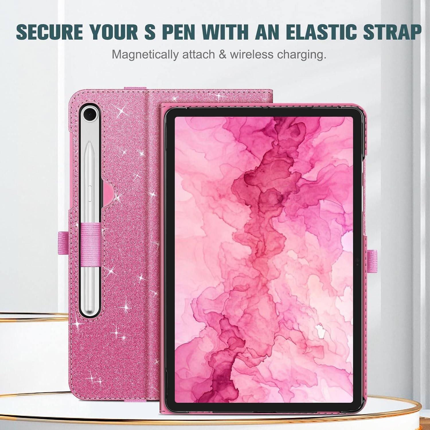 SECURE YOUR S PEN WITH AN ELASTIC STRAP  
Magnetically attach & wireless charging.