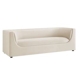 Hilda 86" Curved Back Performance Velvet Sofa by Modway - Alabaster
