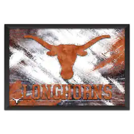 Sporticulture - Texas Longhorns 27" x 39" Brush Stroke Logo Framed Art Print - Multicolor