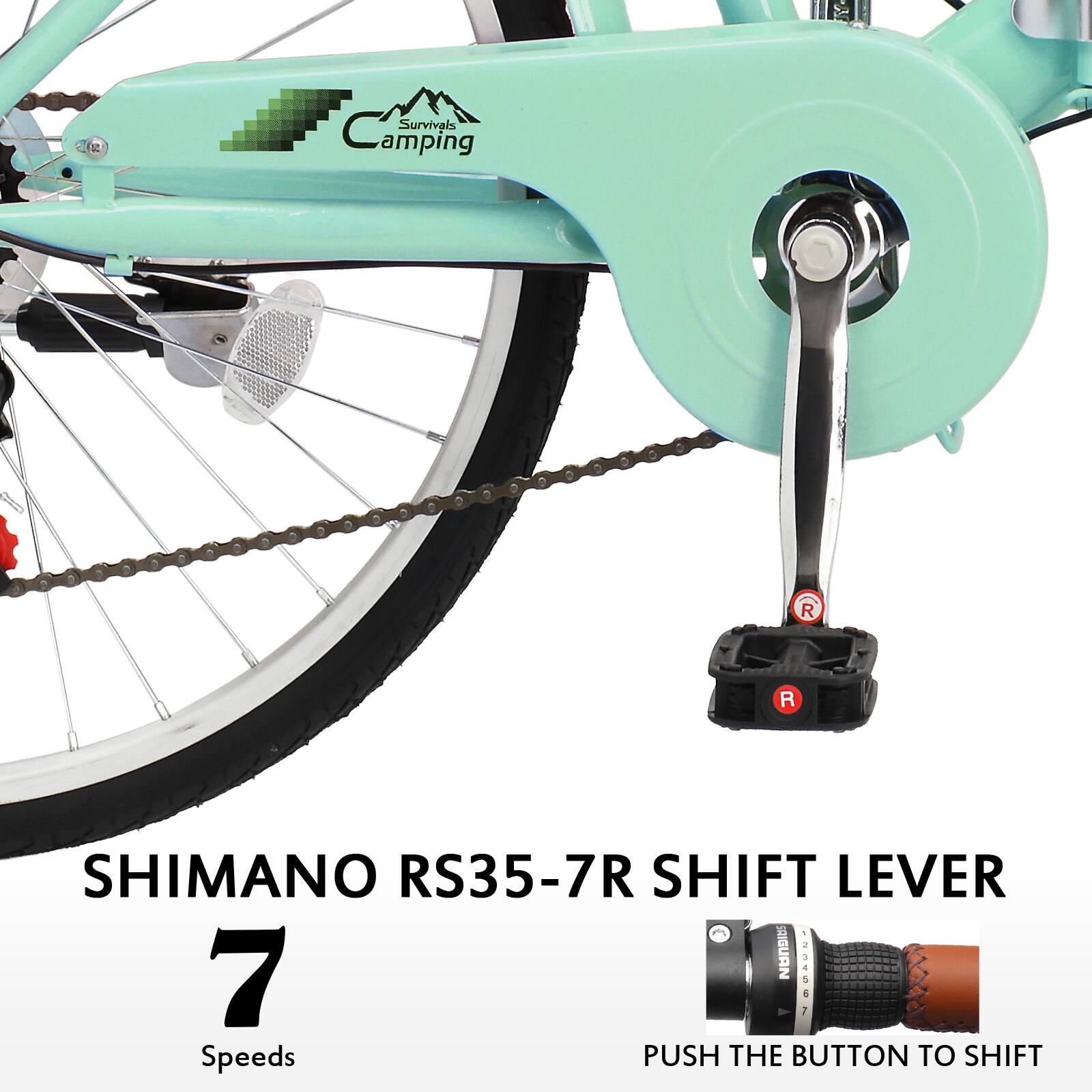 Survivals Camping

SHIMANO RS35-7R SHIFT LEVER 7 GRIGUAN  Speeds PUSH THE BUTTON TO SHIFT