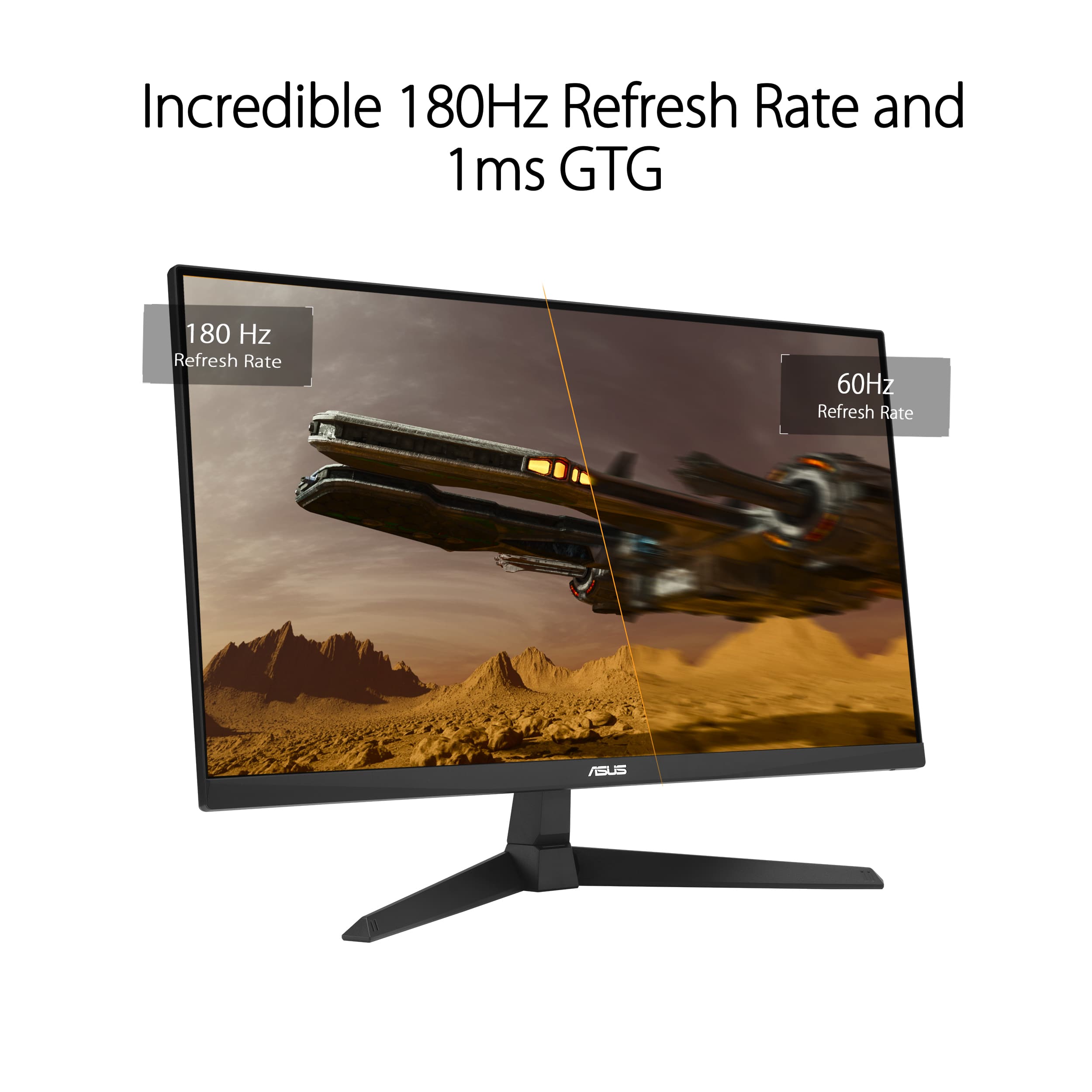 Incredible 180Hz Refresh Rate and 1ms GTG
