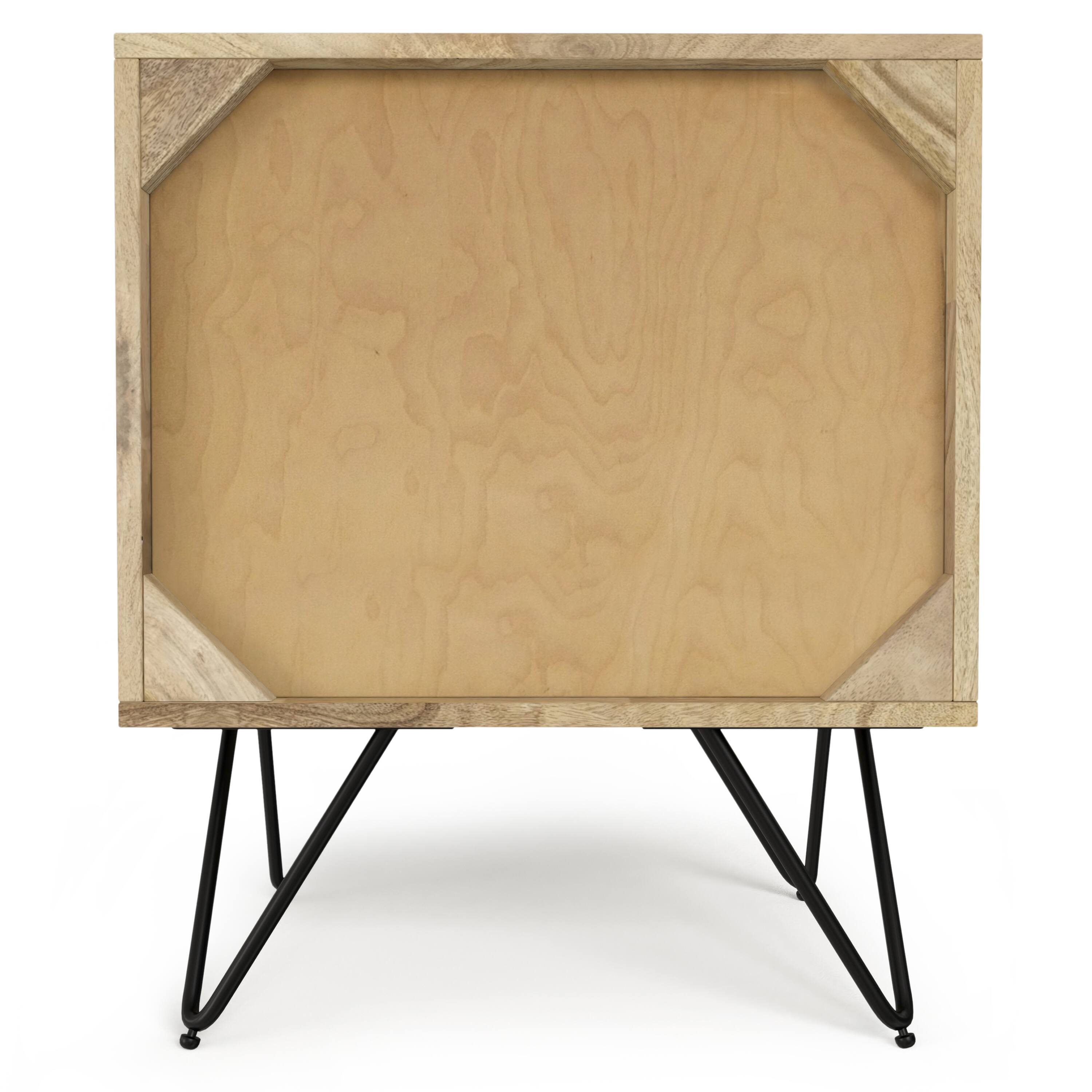 Alt View 5. Simpli Home - Hunter SOLID MANGO WOOD 20 inch Wide Modern Industrial Nightstand in Natural - Natural.