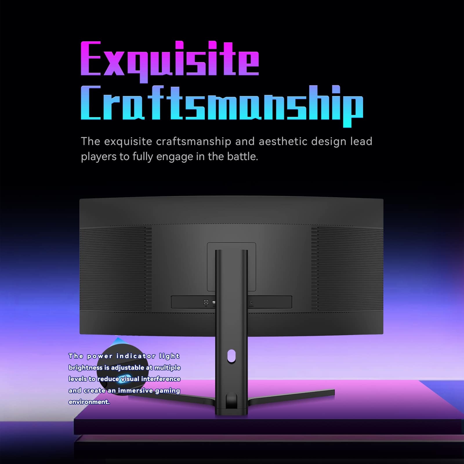 Exquisite Craftsmanship: The exquisite craftsmanship and aesthetic design lead players to fully engage in the battle. The power indicator light brightness is adjustable at multiple levels to reduce visual interference and create an immersive gaming environment.