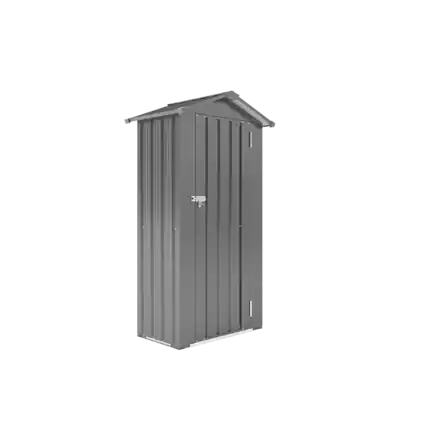 Front. Mondawe - 2.5x1.5 FT Small Metal Galvanized Iron Garden Shed with a solid lock system - Black.