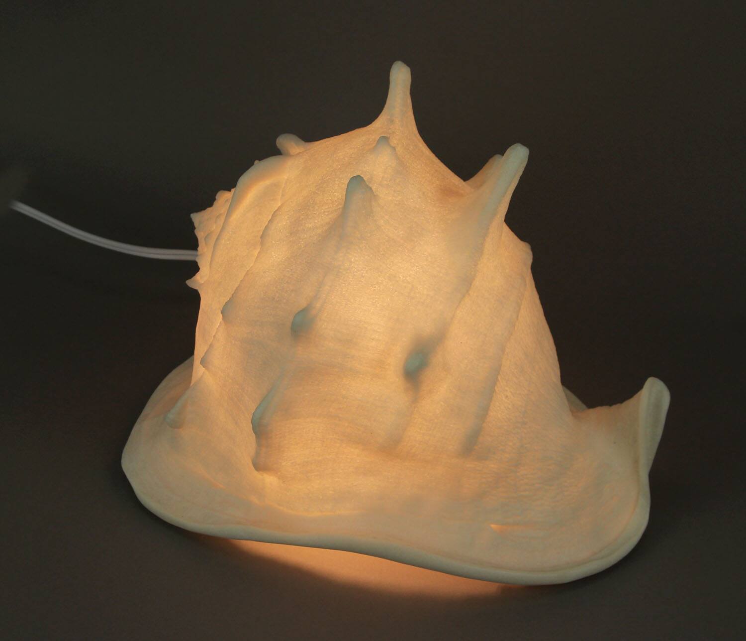 Alt View 1. Zeckos - White Faux Helmet Shell Decorative Coastal Art Accent Lamp - White.