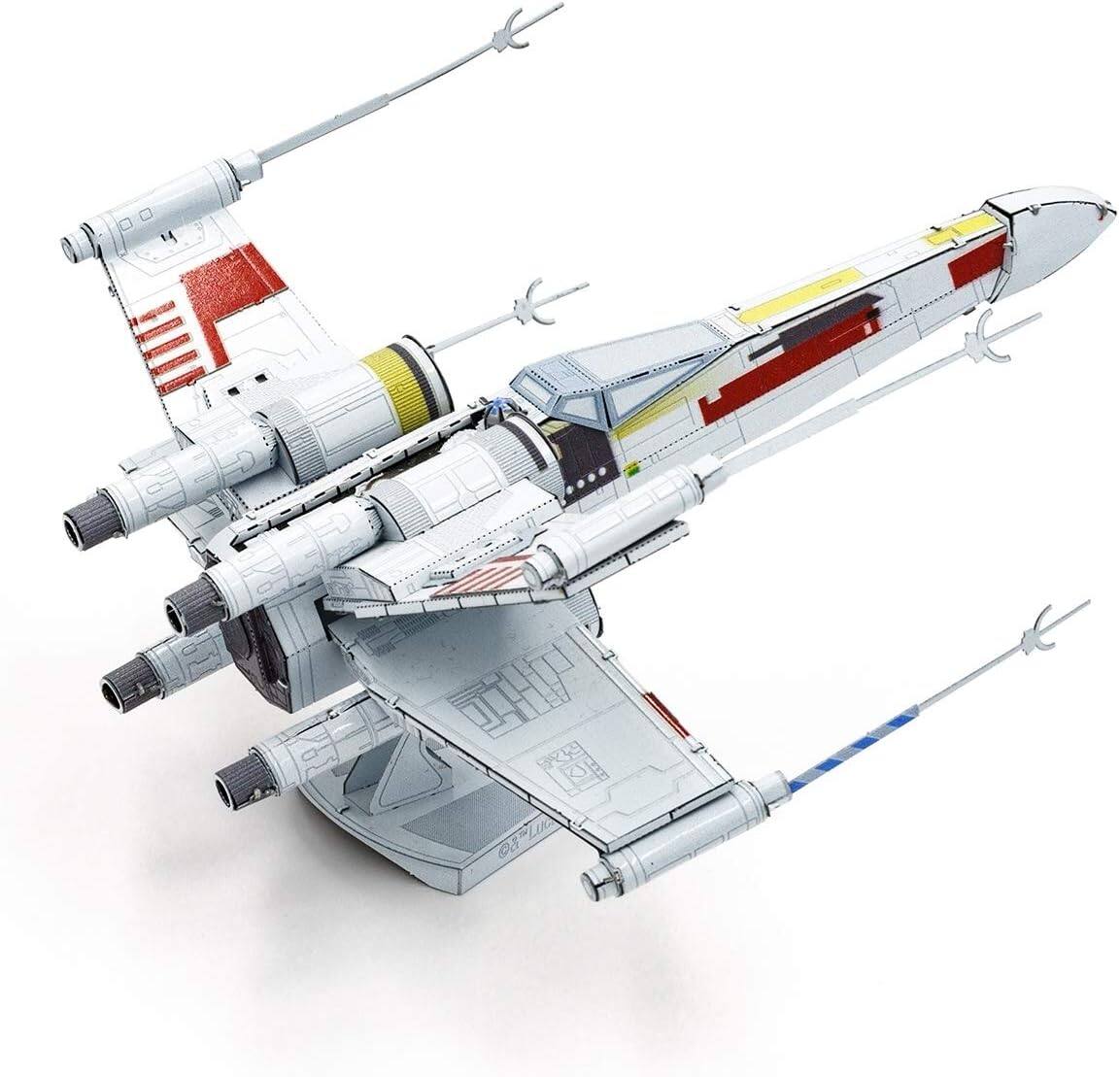 Alt View 3. Metal Earth - Metal Earth Puzzle 3D X-Wing Starfighter Metal Puzzle Star Wars Building Model Kit - Silver.