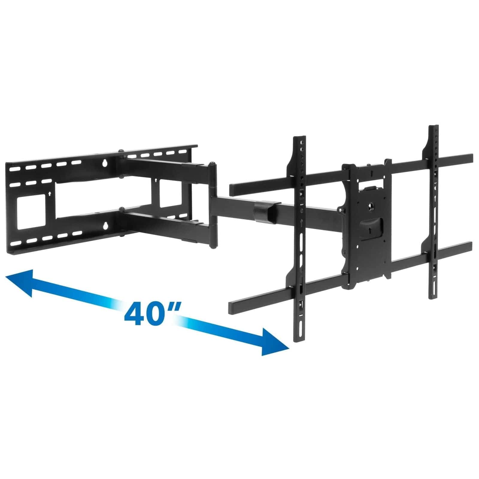 Alt View 2. Mount-It! - Long-Extension Full-Motion TV Wall Mount for 42–80" TVs (110 lb), Extends to 40" from Wall - Black.