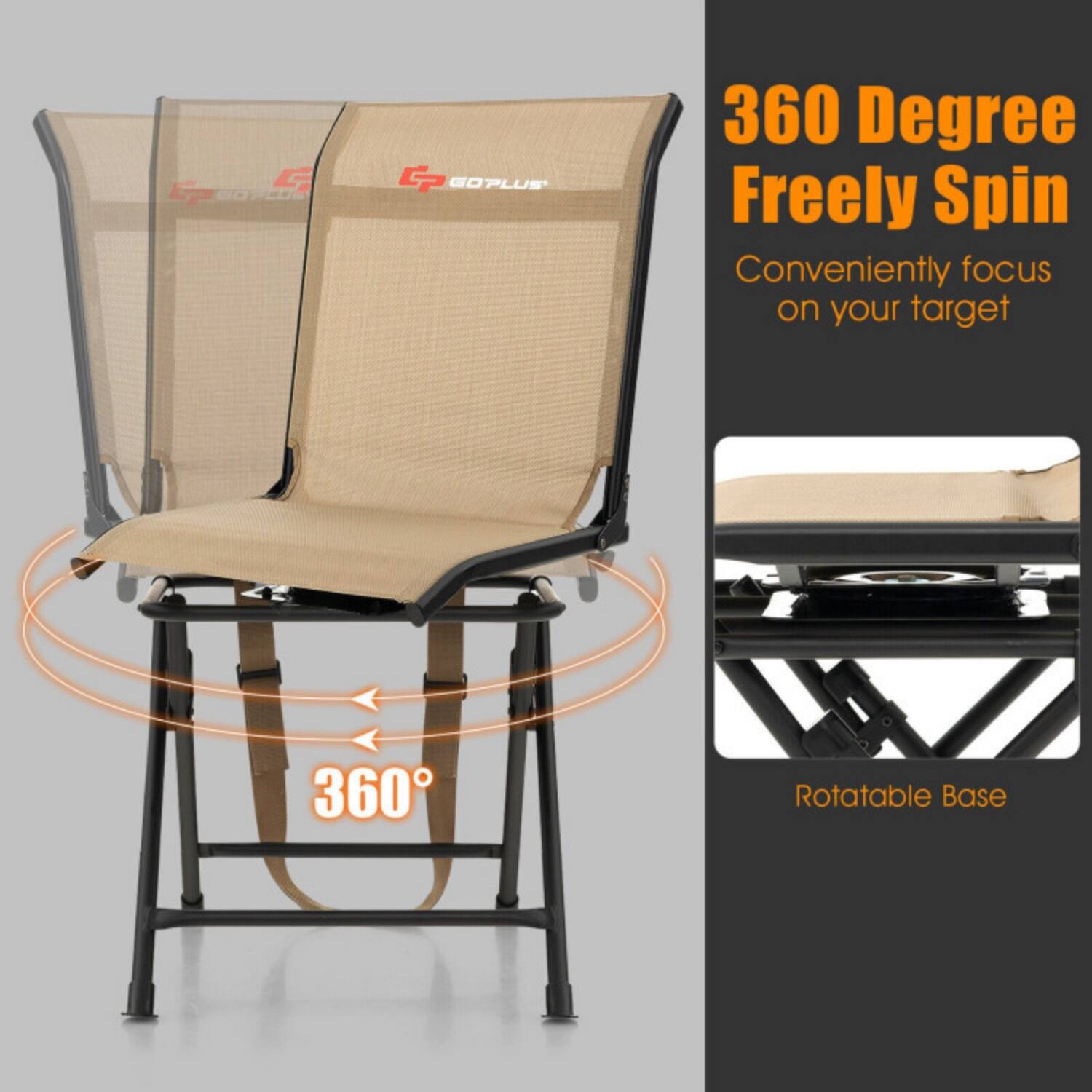 GS PCOM GP GOPLUS  
360 Degree Freely Spin  
Conveniently focus on your target  
360 Rotatable Base