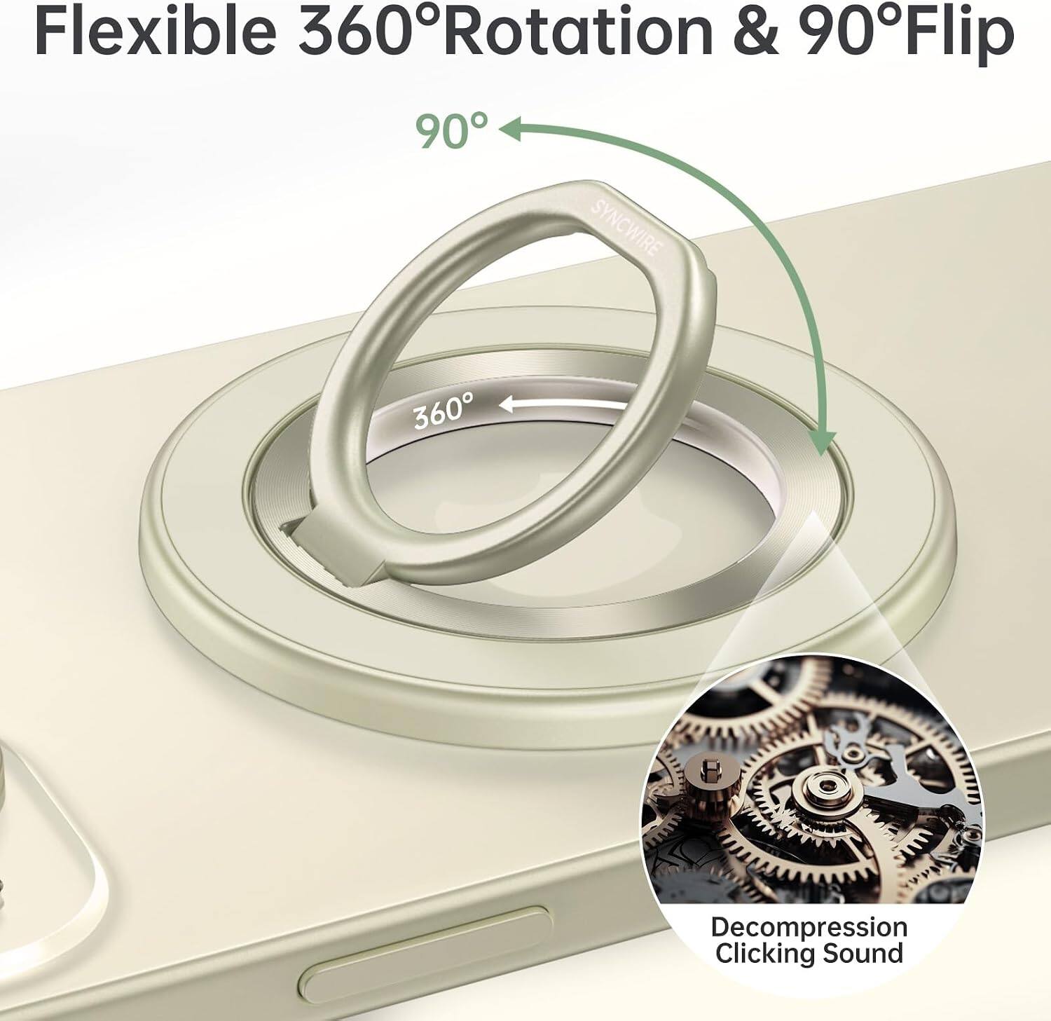 Flexible 360° Rotation & 90° Flip

SYNCWIRE

360

Decompression Clicking Sound