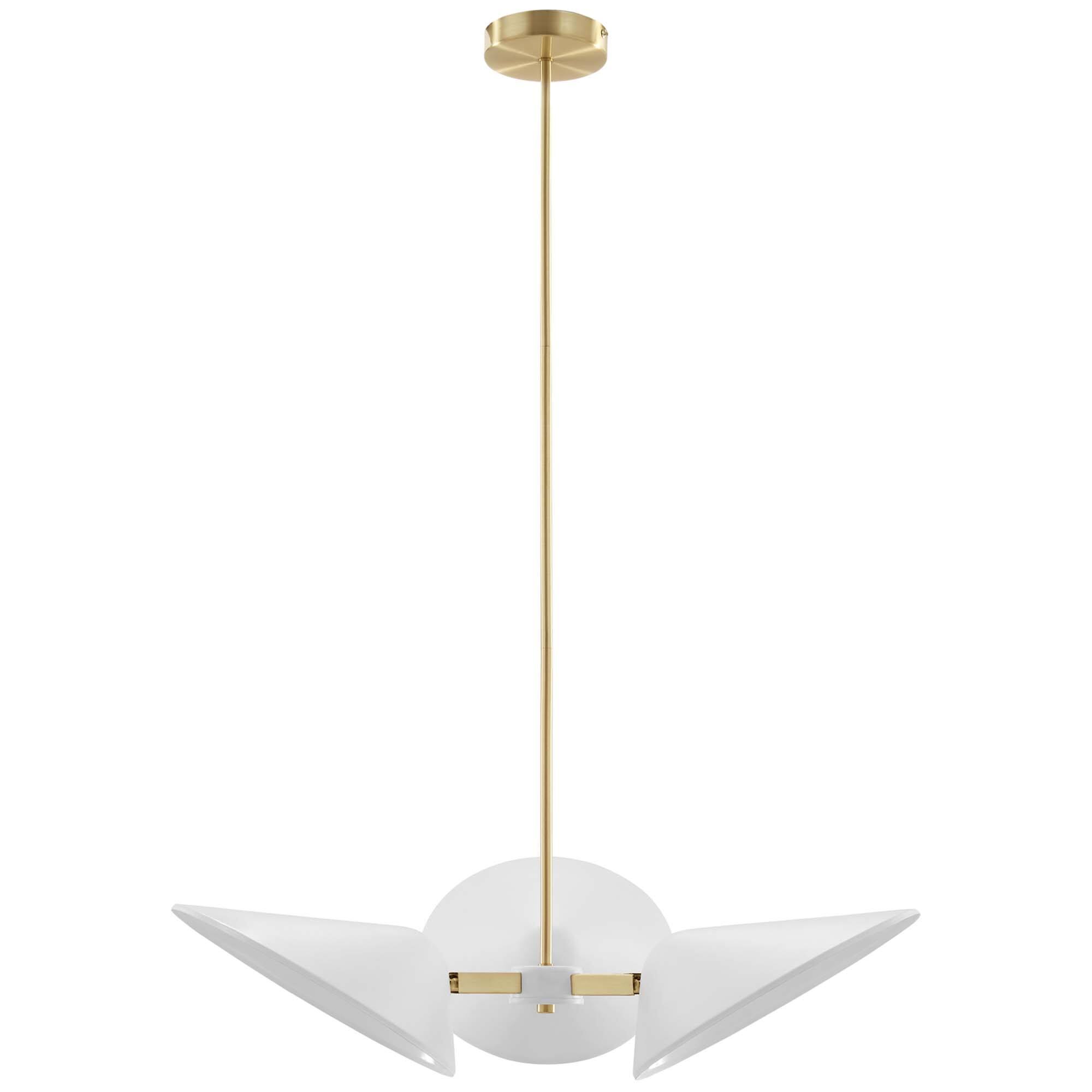 Alt View 2. Modway - Journey 3-Light 3" Arm Pendant by Modway - White.