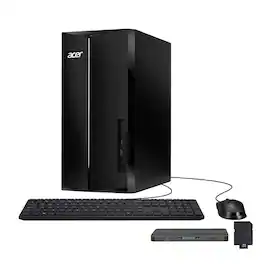 Acer - Aspire Desktop,Intel i5-14400,Intel UHD Graphics,32GB RAM,1TB SSD+160GB Dock Set,Keyboard&Mouse,Win 11 Pro - Black