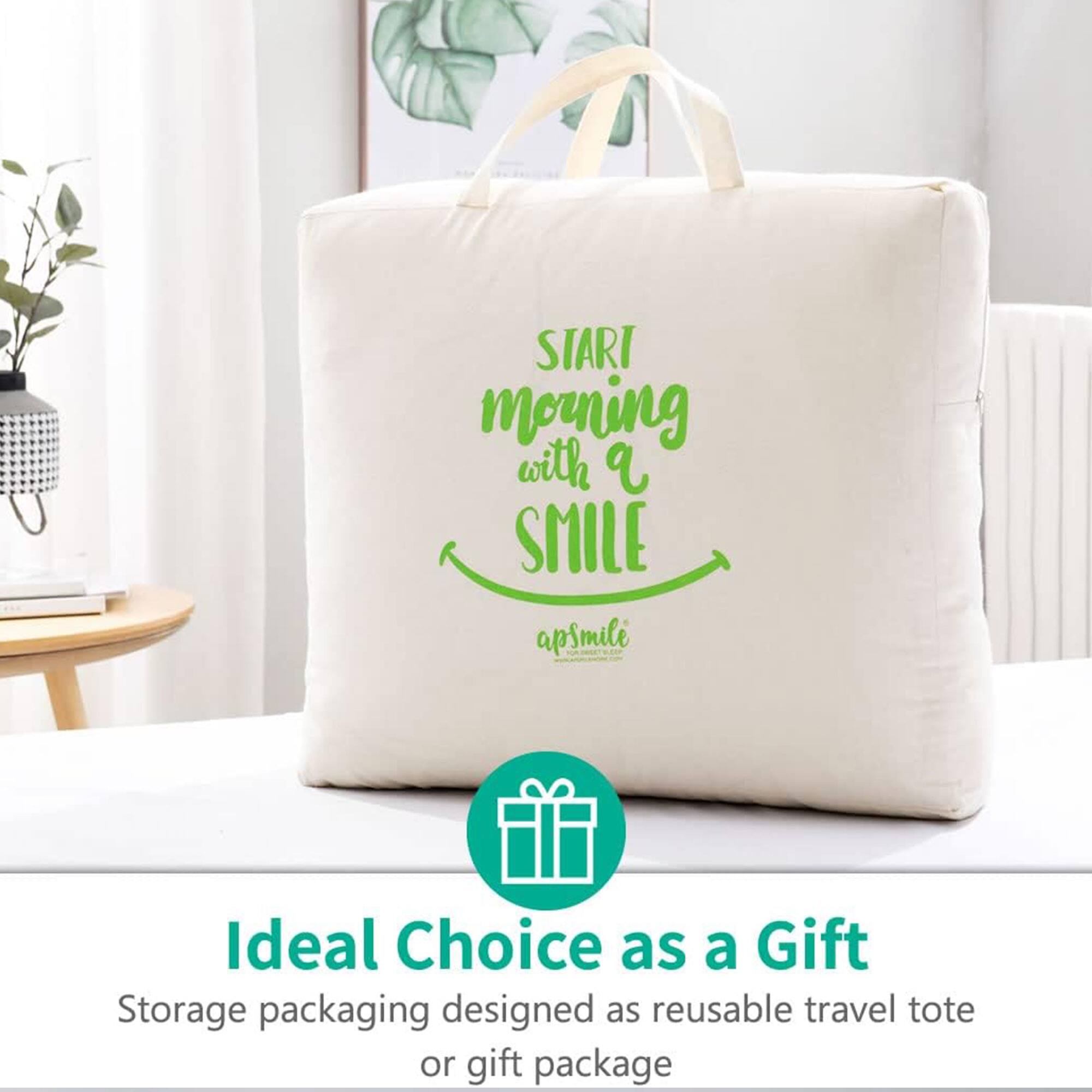 START morning with a SMILE  
apsmile  

Ideal Choice as a Gift  
Storage packaging designed as reusable travel tote or gift package