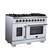 Left. Forno Appliances - Capriasca 6.58 Cu. Ft. Freestanding Double Oven Gas Convection Range with French Doors and Rotisserie Air Fryer - White.