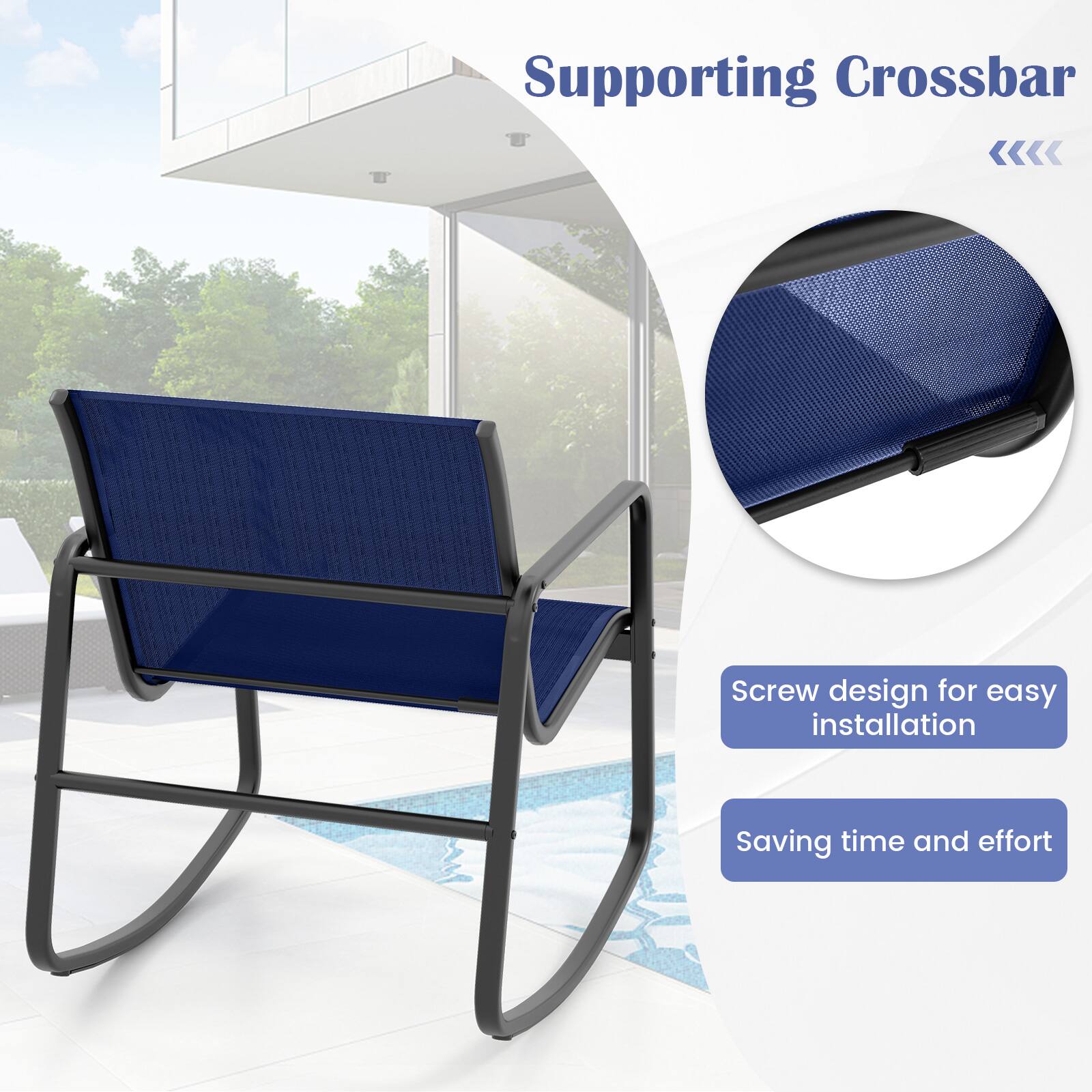 Supporting Crossbar: Screw design for easy installation, saving time and effort.