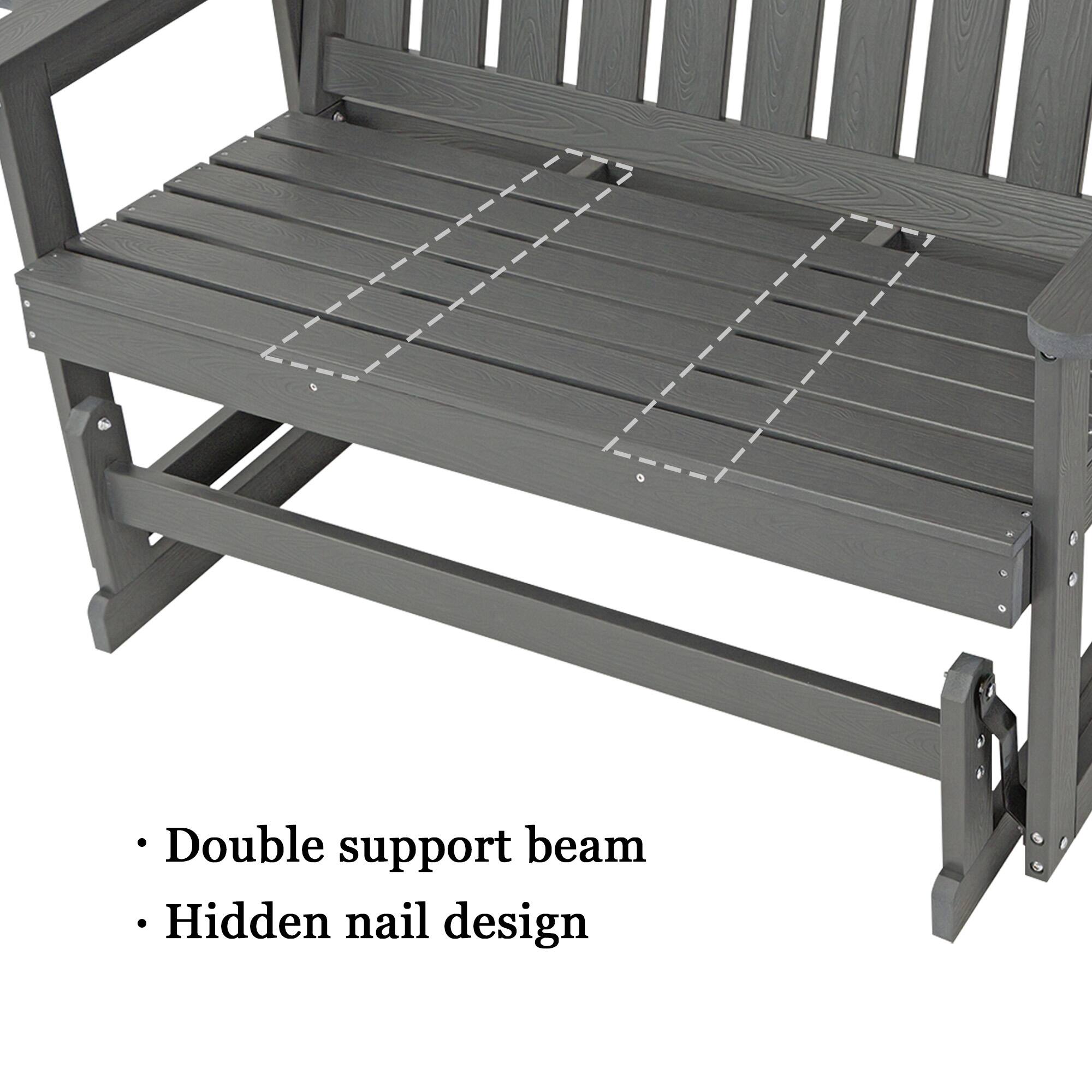 - Double support beam
- Hidden nail design