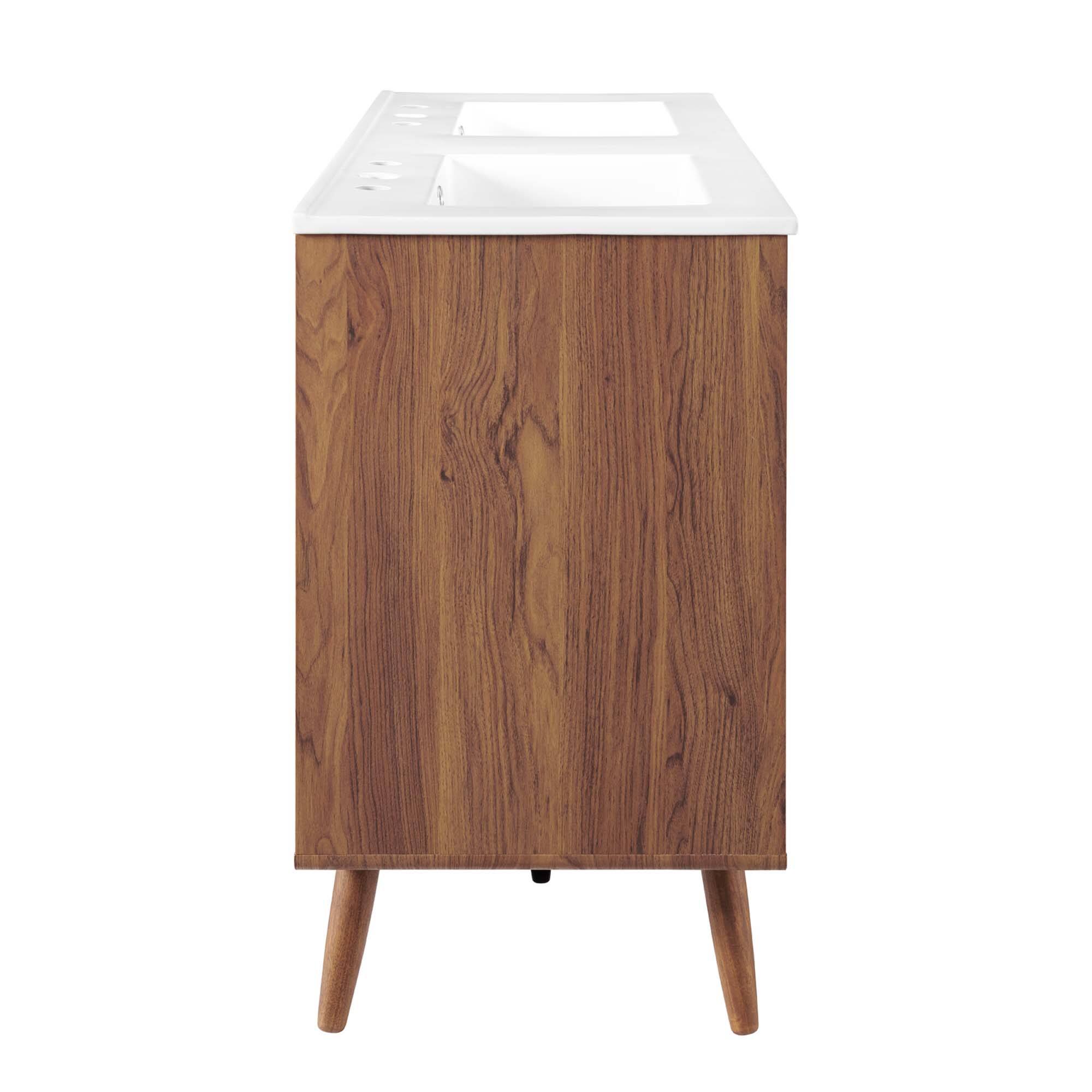 Alt View 1. Modway - Transmit Bathroom Vanity Basin Included - Walnut White.