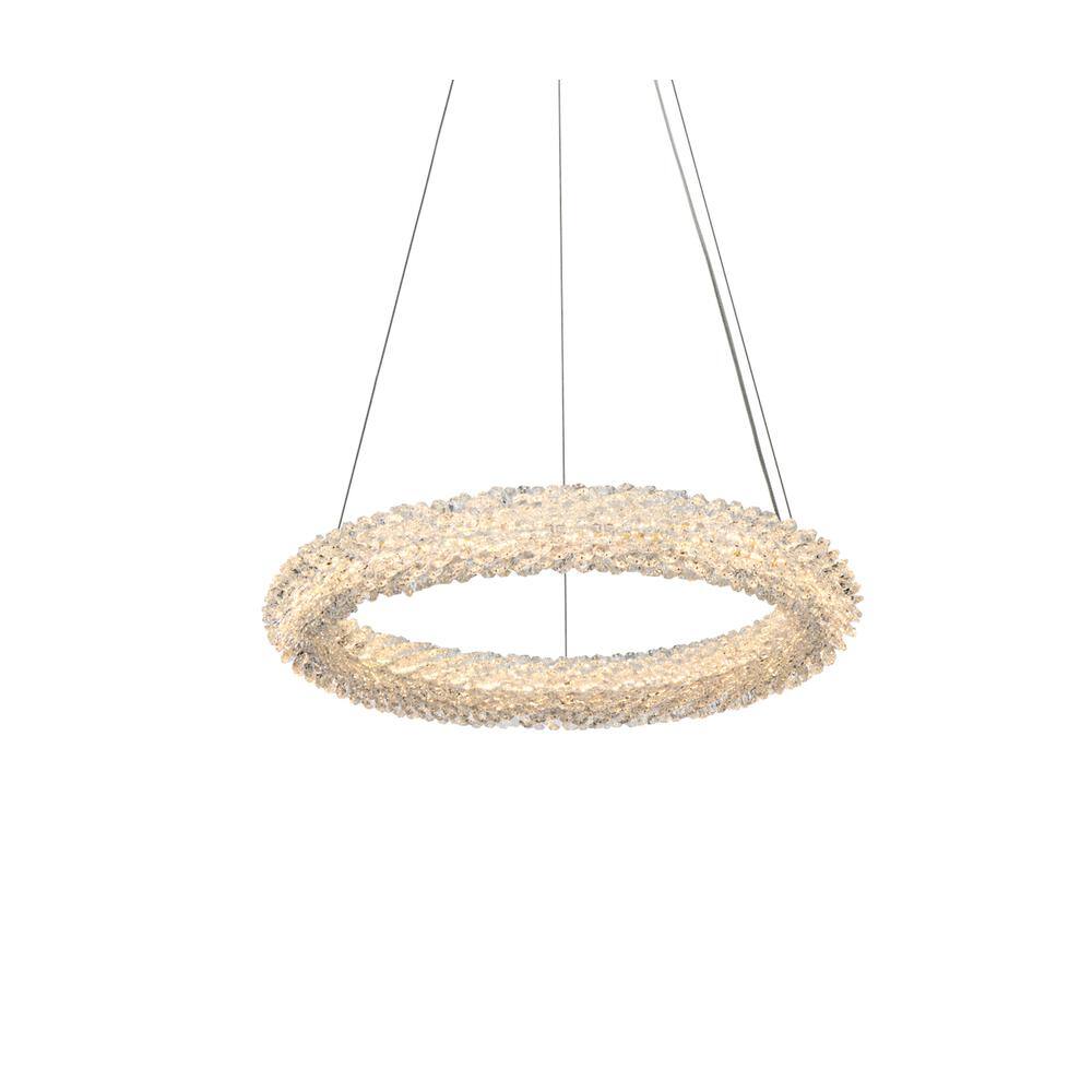 Left. Elegant Lighting - Bowen 18 inch Adjustable LED Chandelier in Satin Gold - Satin Gold.