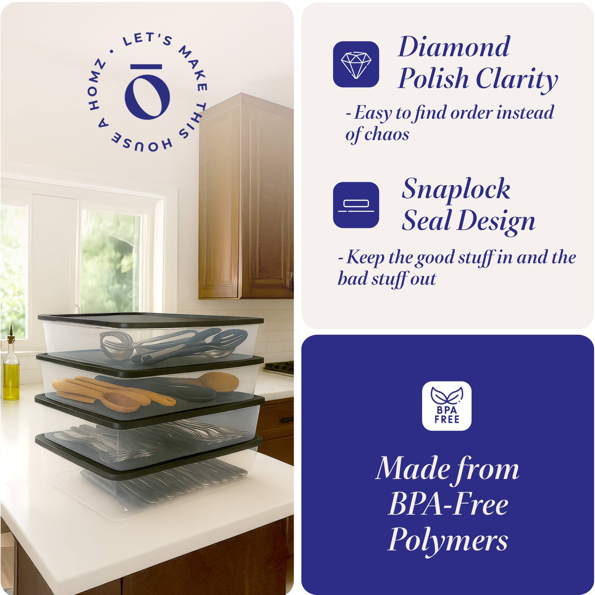 LET'S MAKE A HOUSE Diamond Polish Clarity - Easy to find order instead of chaos Snaplock Seal Design - Keep the good stuff in and the bad stuff out BPA FREE Made from BPA-Free Polymers