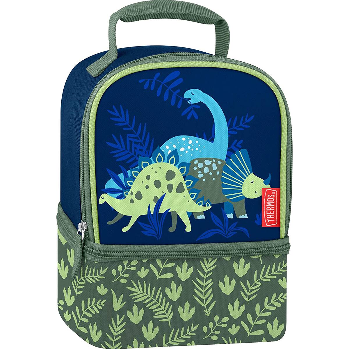 Front. Thermos - Thermos Kid's Dual Compartment Soft Lunch Box - Dinosaur Kingdom - Dinosaur Kingdom.