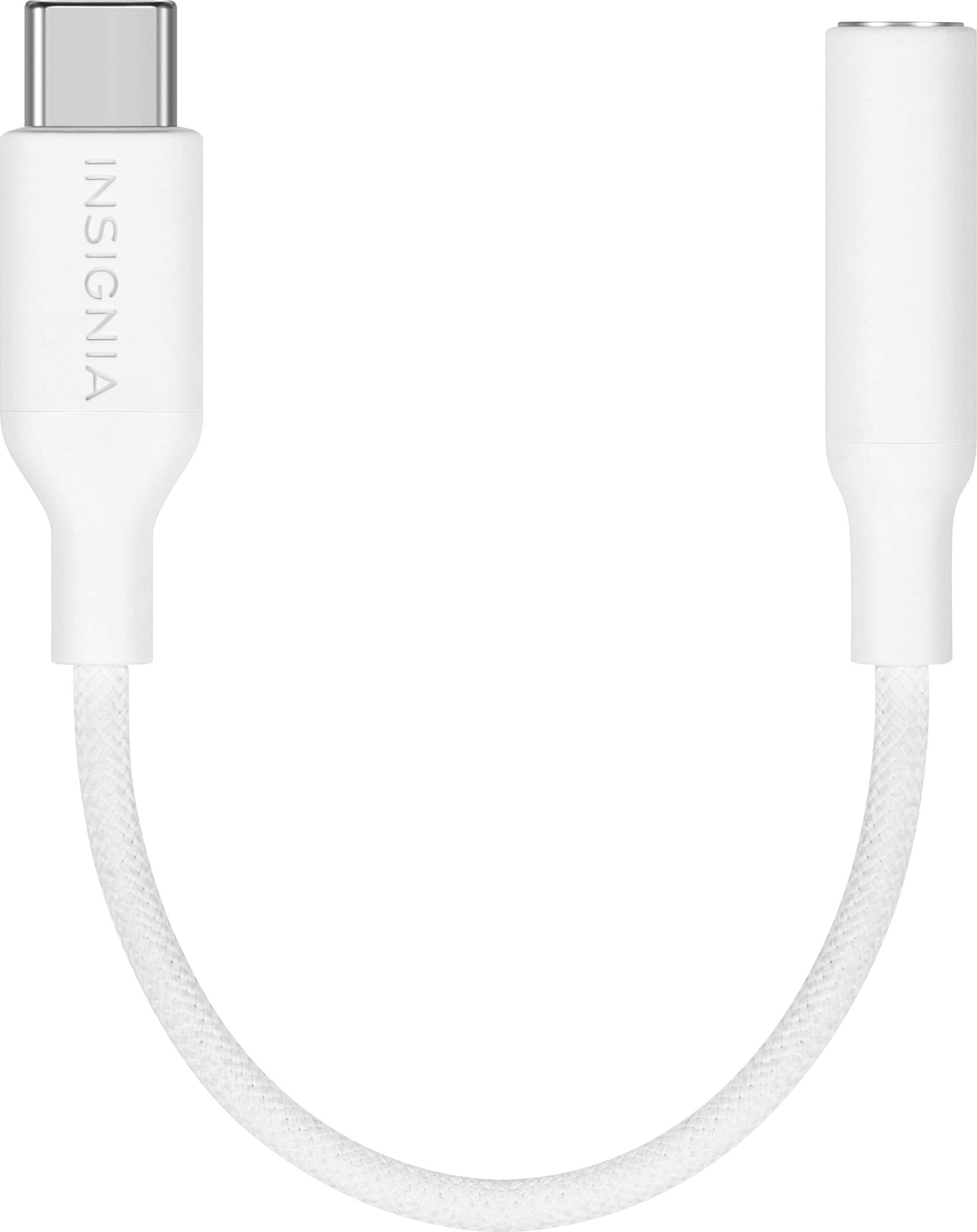 Alt View 8. Insignia™ - 3" Male USB-C to Female 3.5 mm Adapter - White.